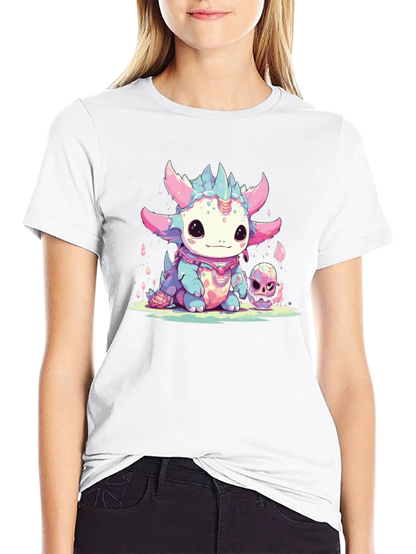 Kawaii Dragon Tee - Spooky Cute Style