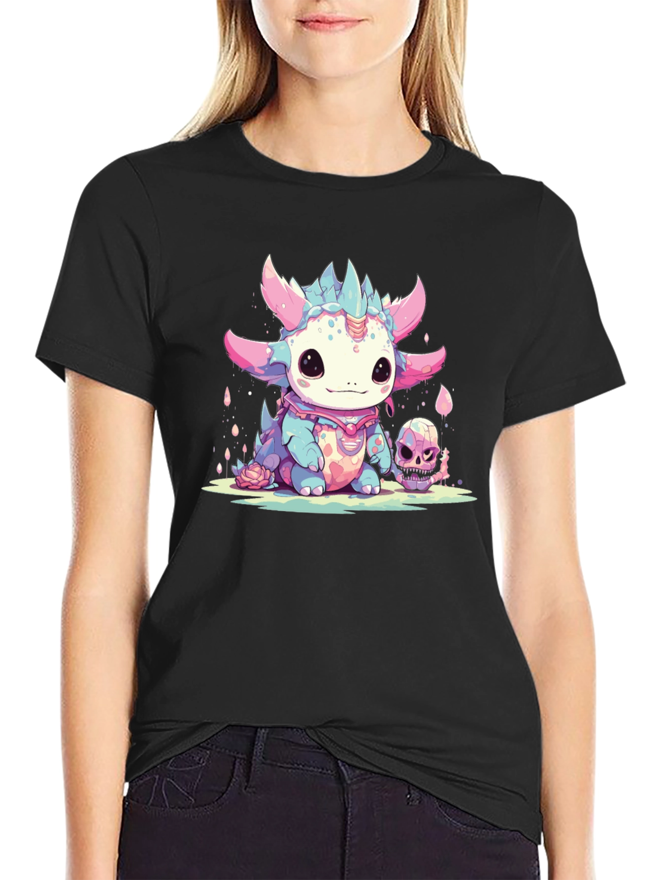 Kawaii Dragon Tee - Spooky Cute Style