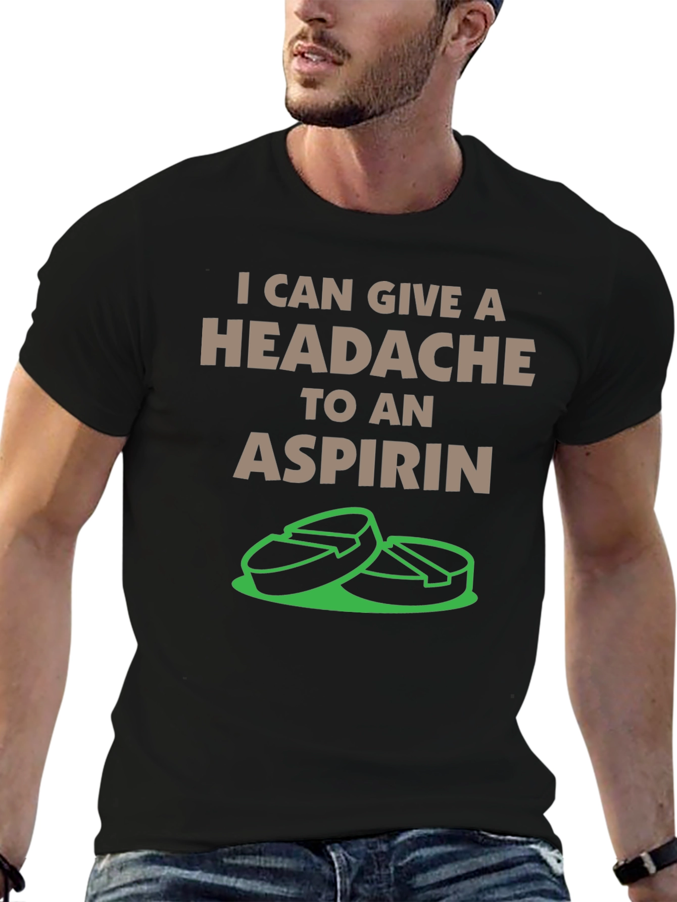Funny Aspirin Headache Graphic T-Shirt