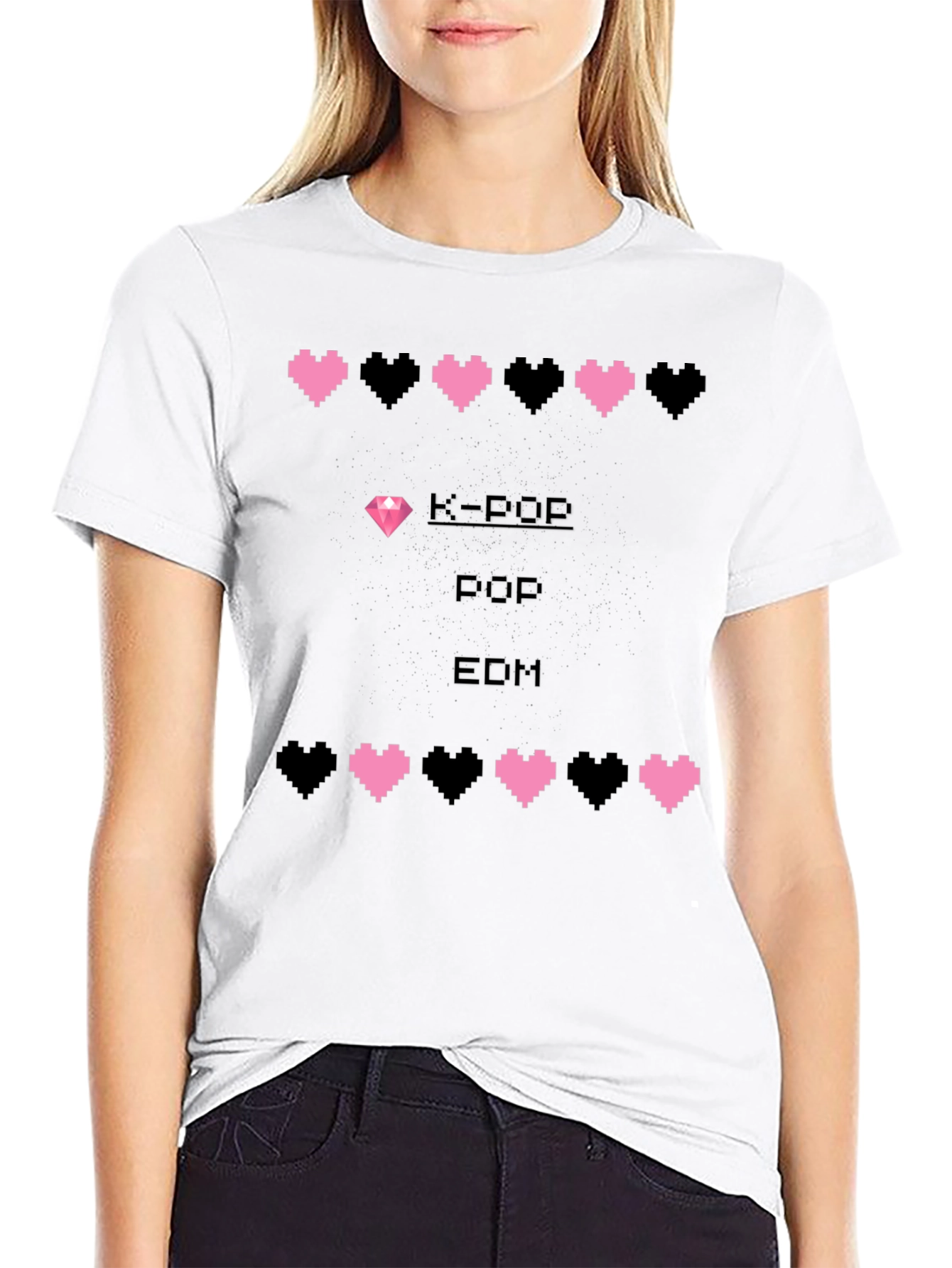 K-Pop EDM Pixel Heart Gamer Style T-Shirt