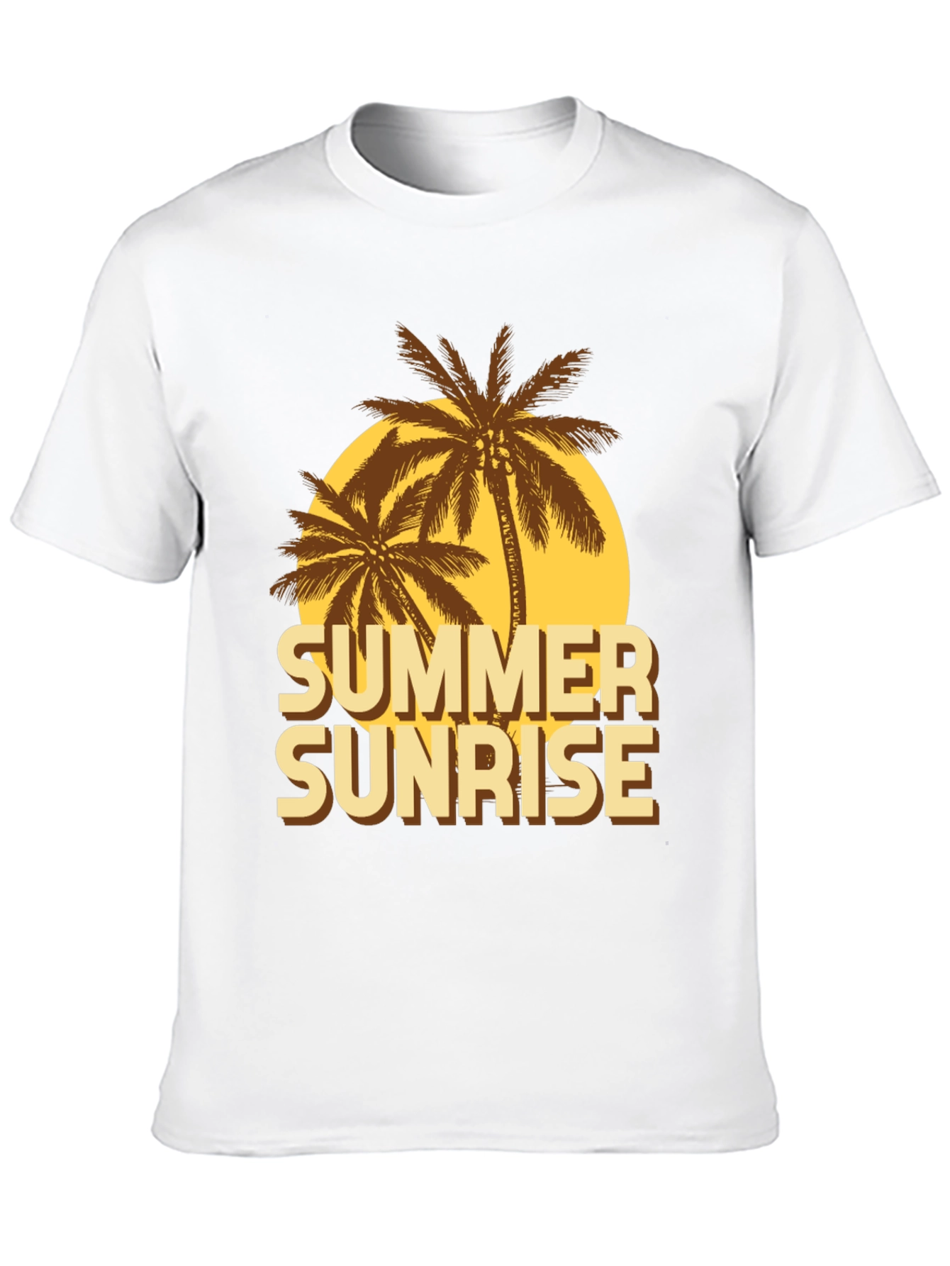 Summer Sunrise Graphic T-Shirt - Tropical Palm Design