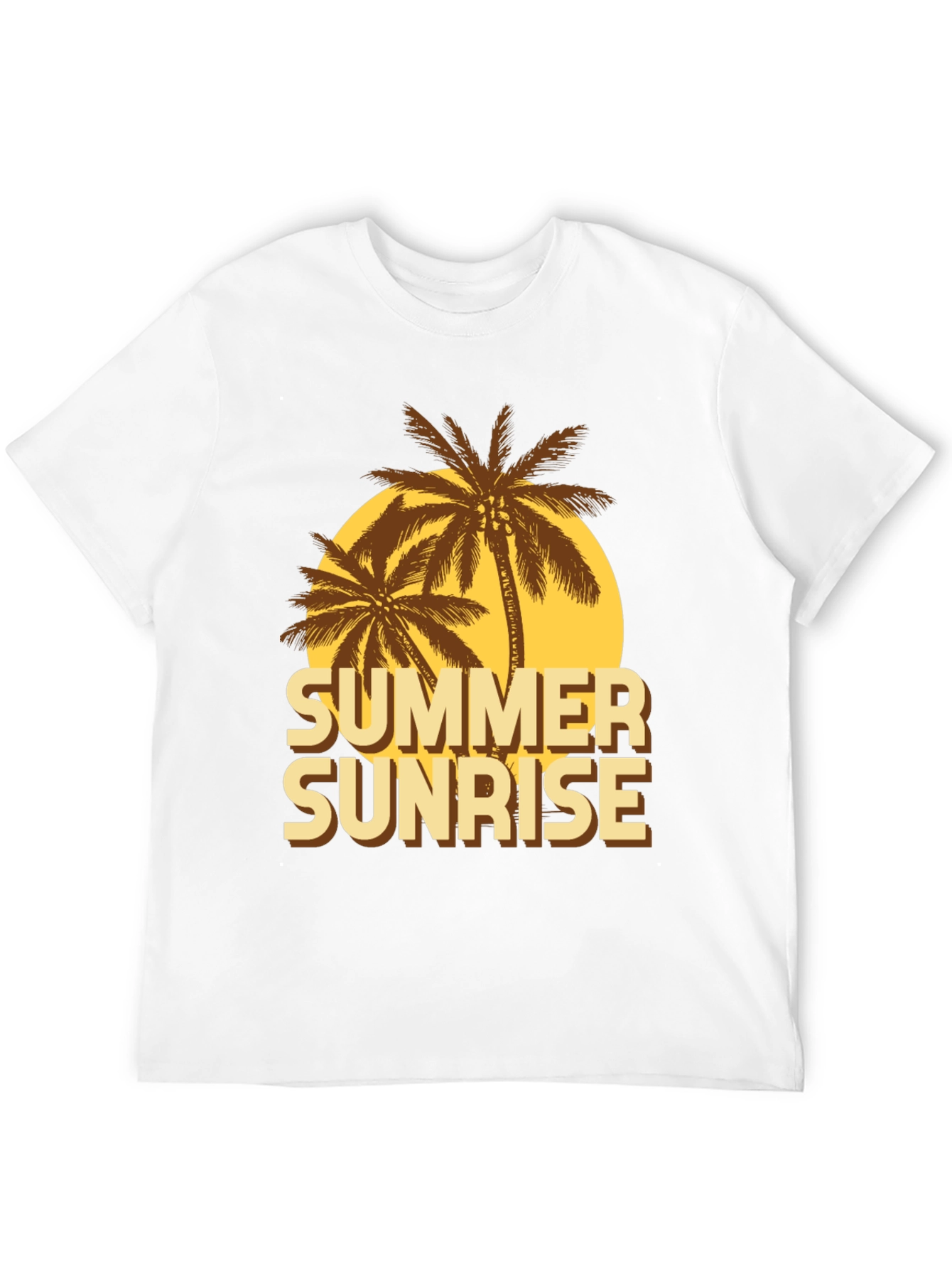 Summer Sunrise Graphic T-Shirt - Tropical Palm Design