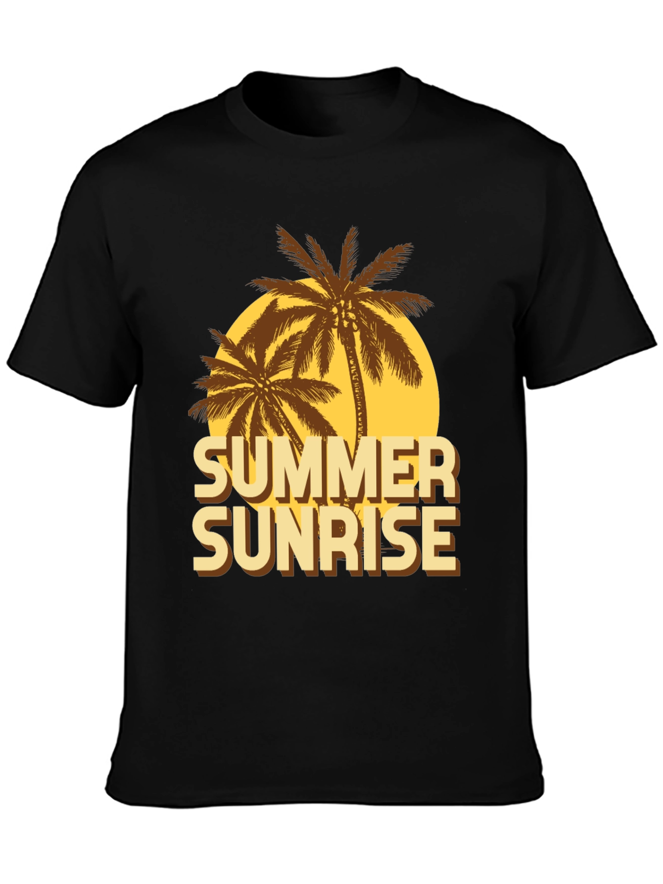 Summer Sunrise Graphic T-Shirt - Tropical Palm Design