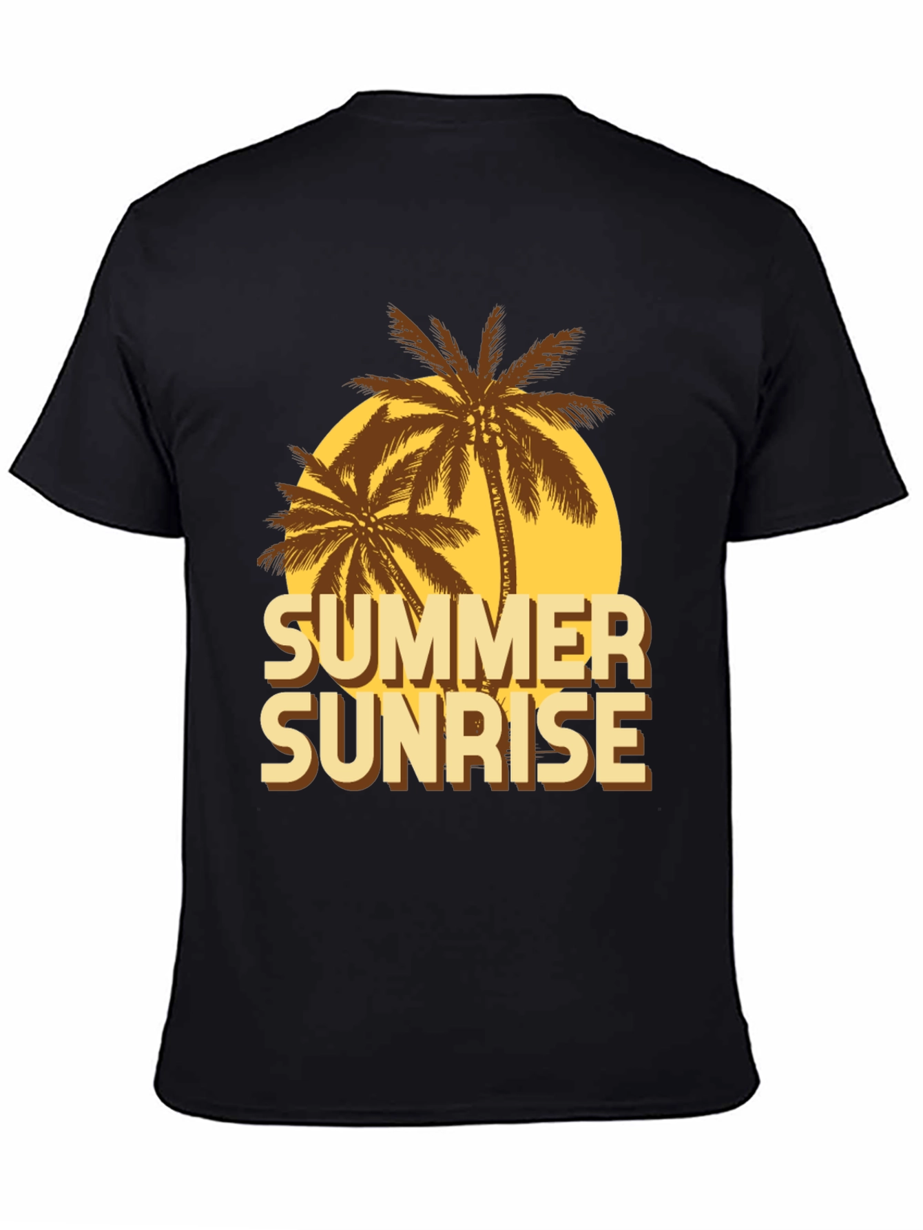 Summer Sunrise Graphic T-Shirt - Tropical Palm Design
