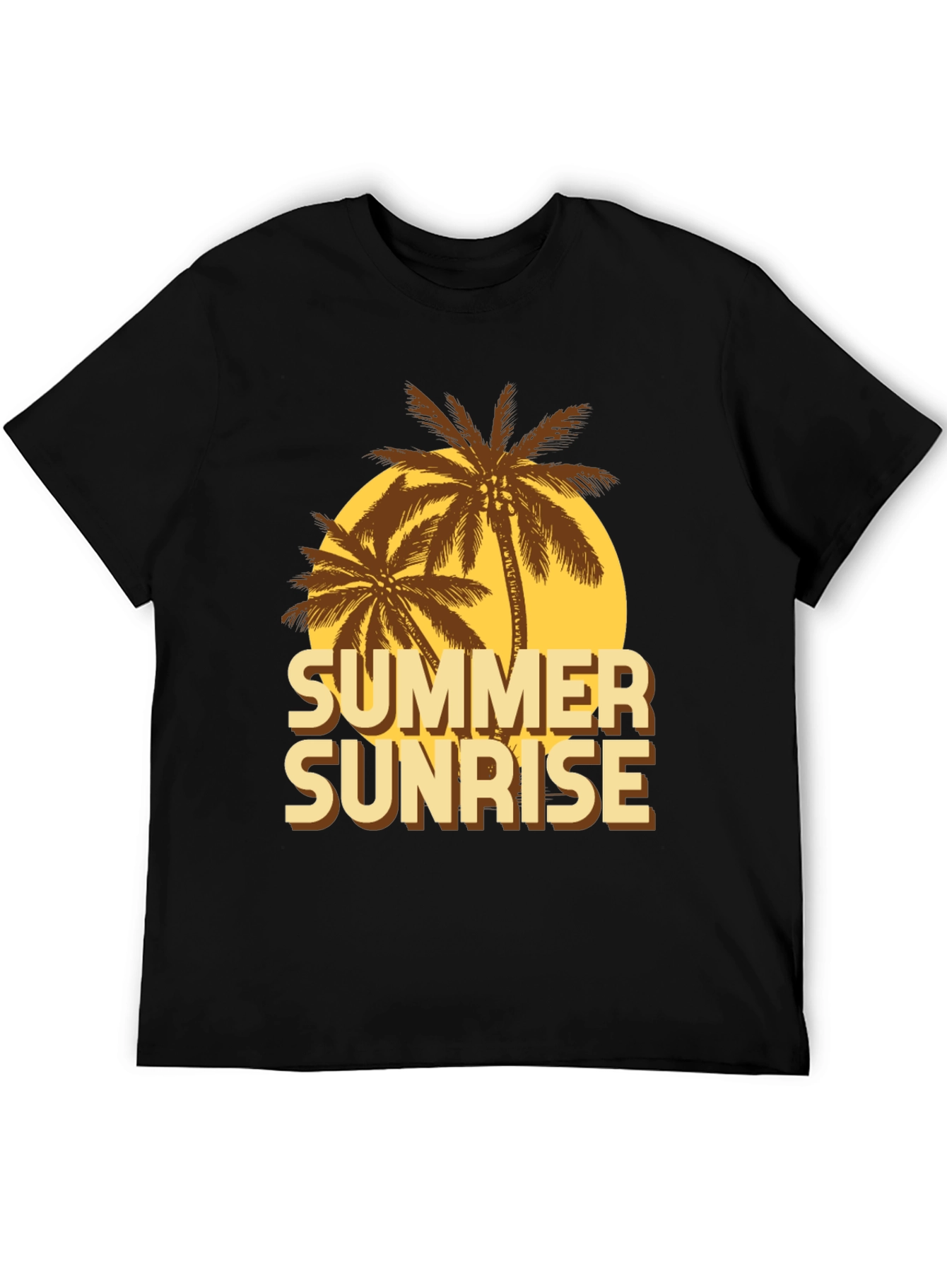 Summer Sunrise Graphic T-Shirt - Tropical Palm Design