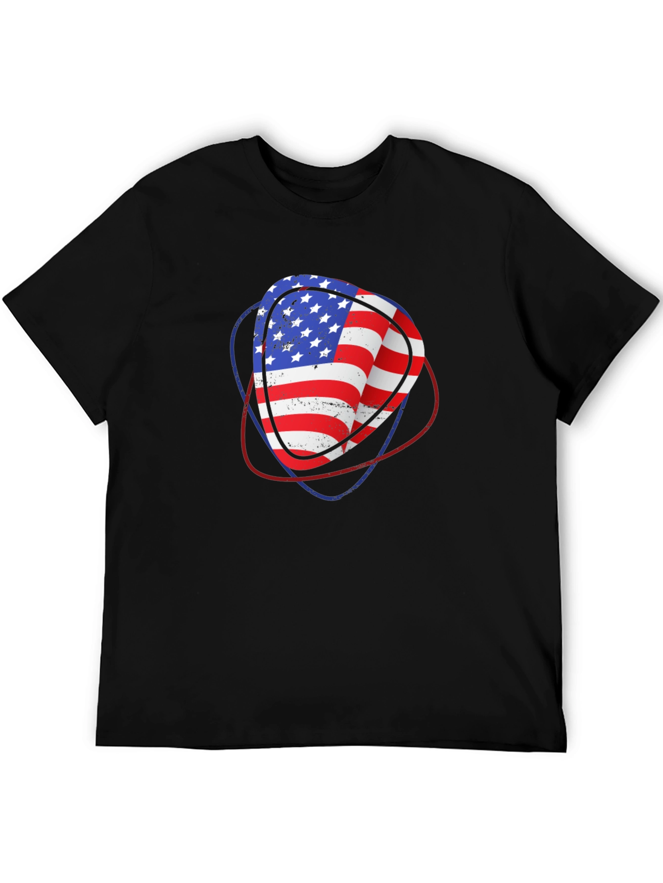 USA Flag Guitar Pick Graphic T-Shirt