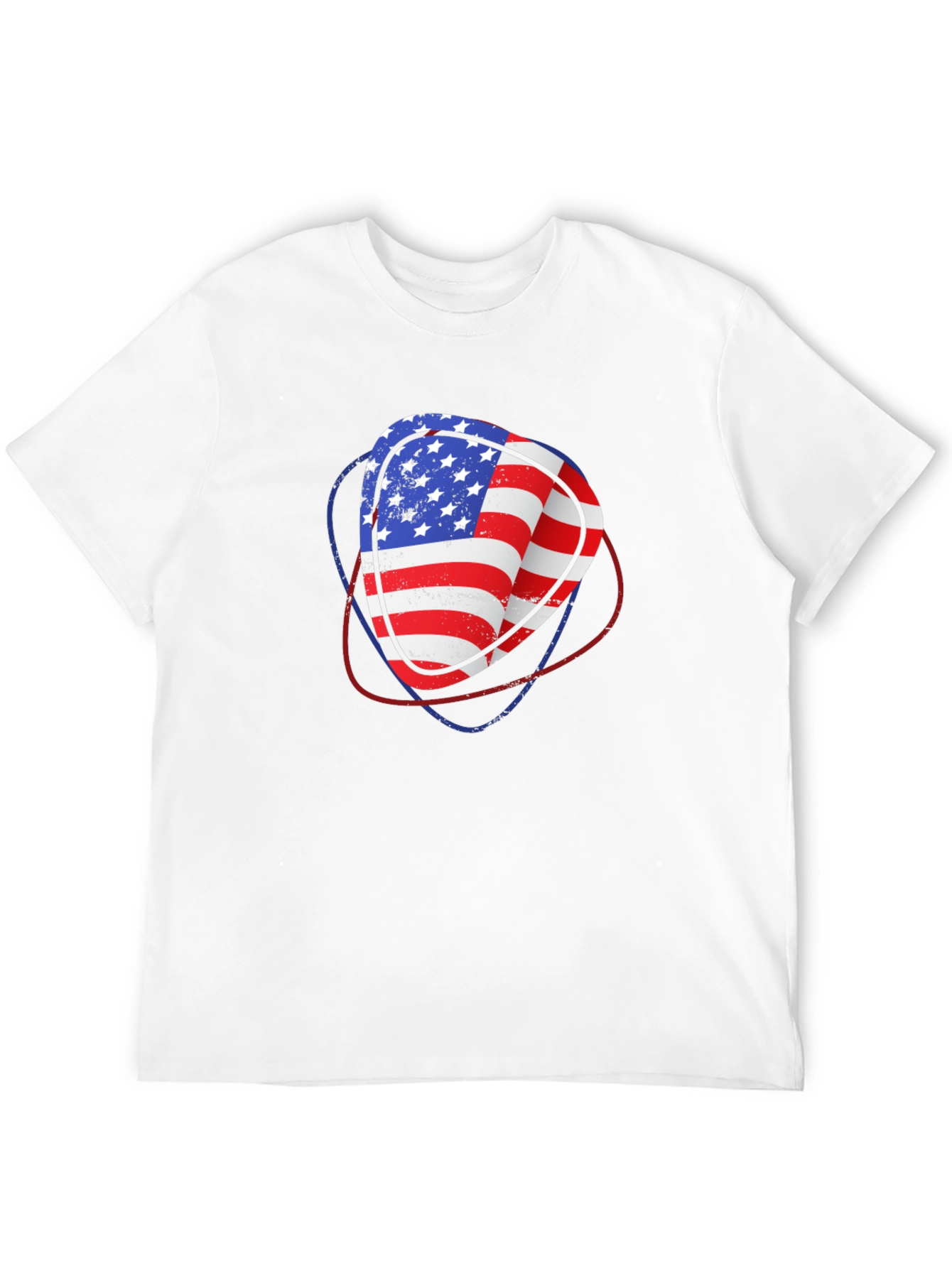 USA Flag Guitar Pick Graphic T-Shirt