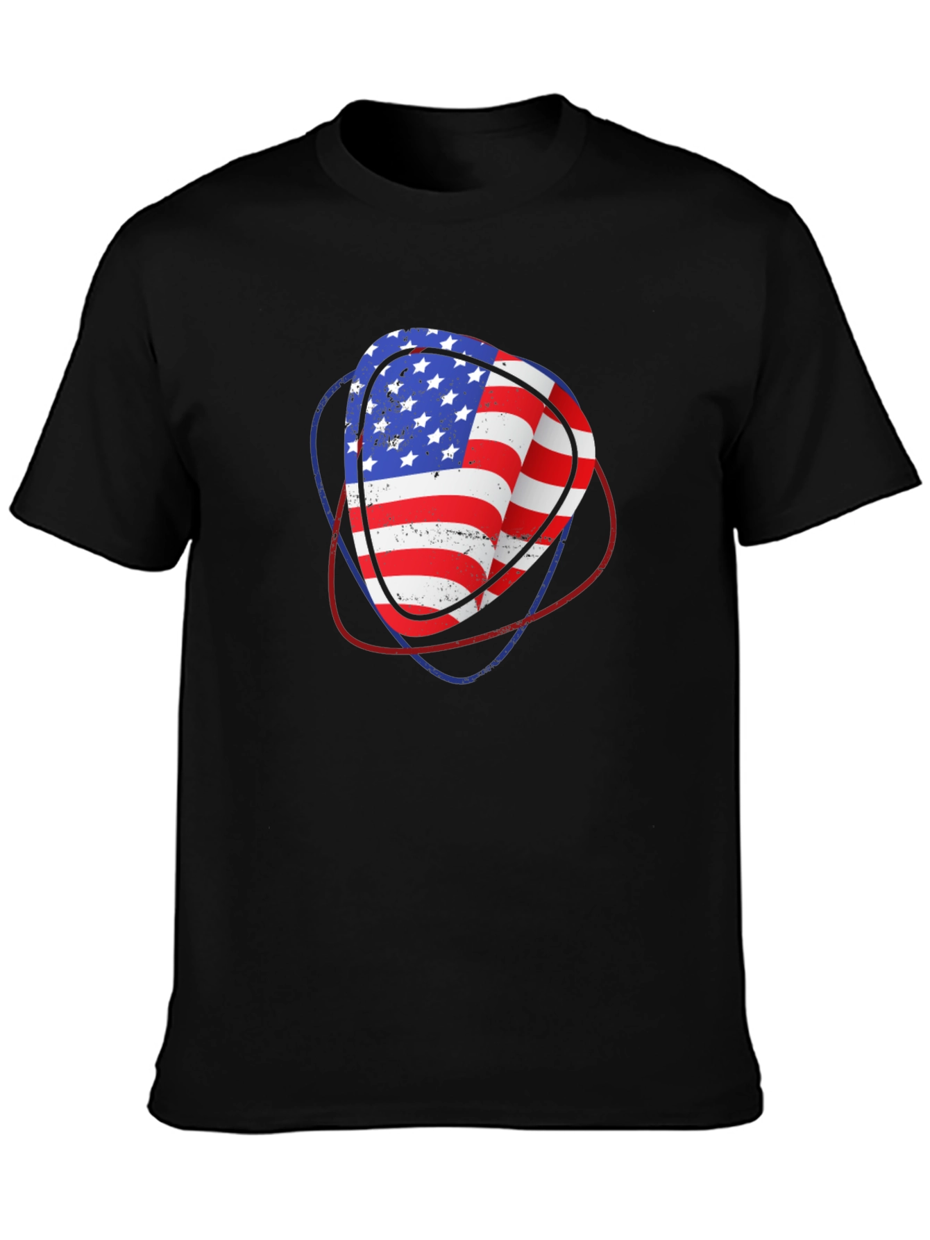 USA Flag Guitar Pick Graphic T-Shirt
