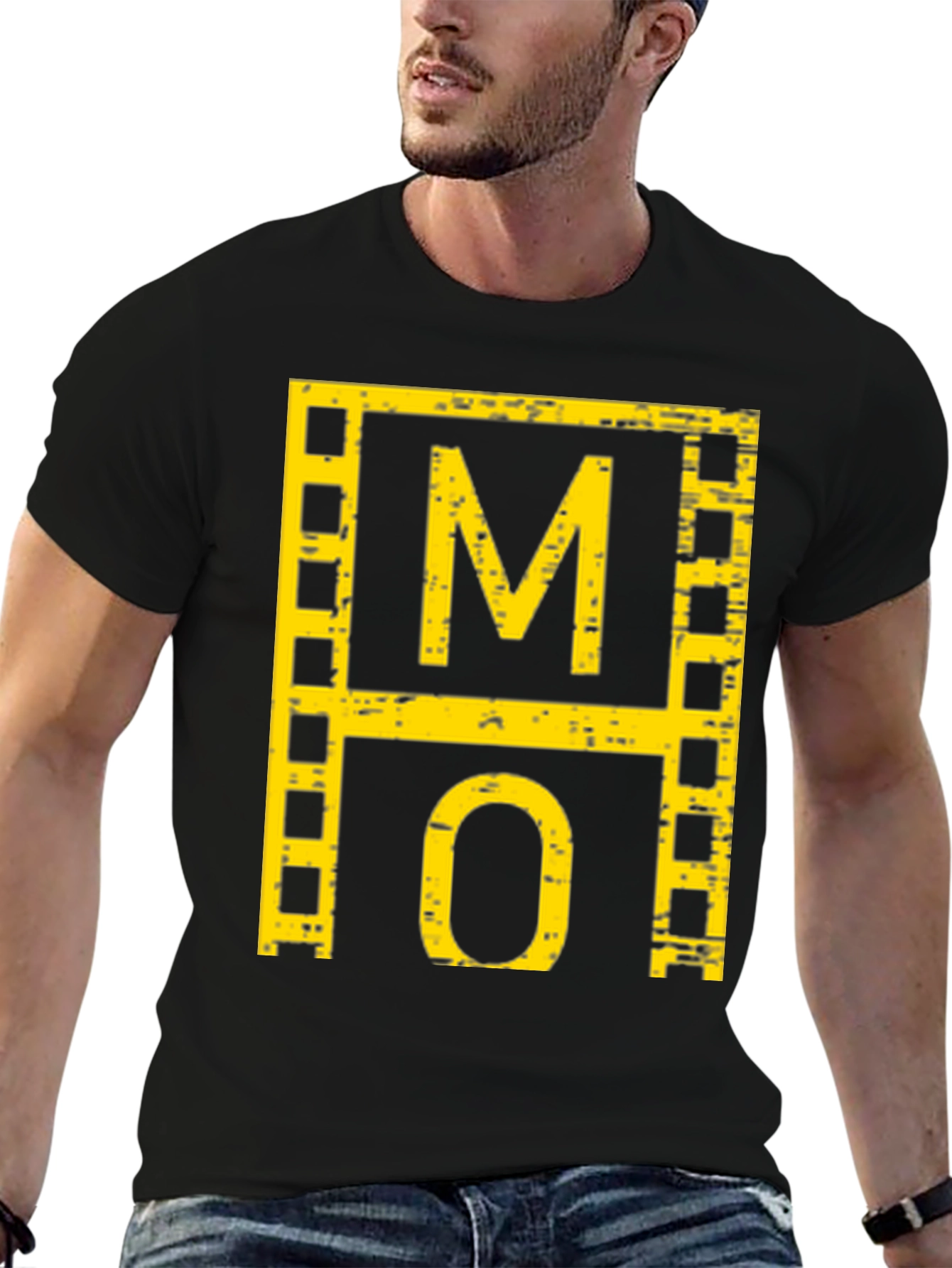 Movie Lover Black T-Shirt with Film Reel Design
