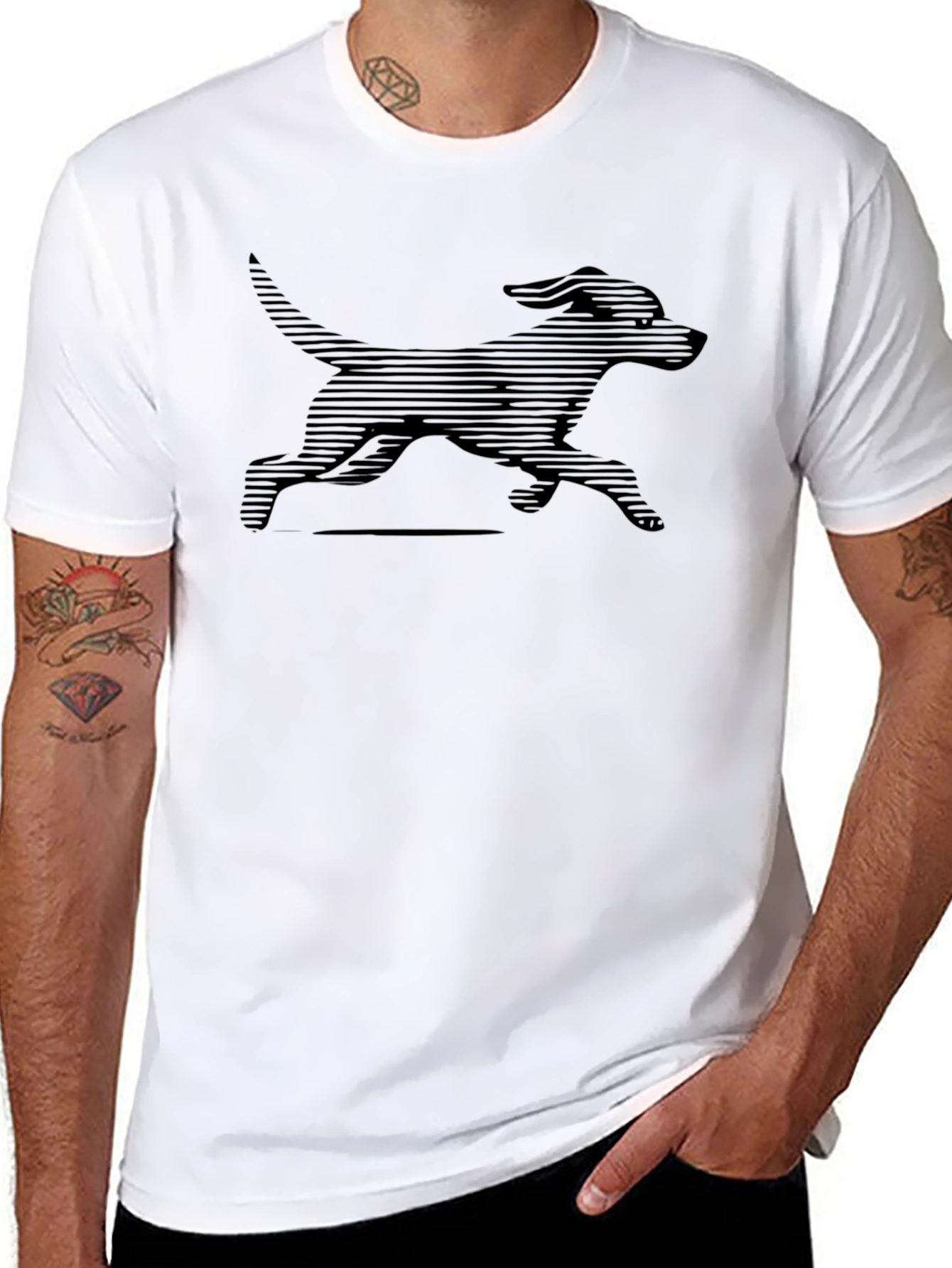 Black Dog Graphic Tee - Stylish Mens T-Shirt