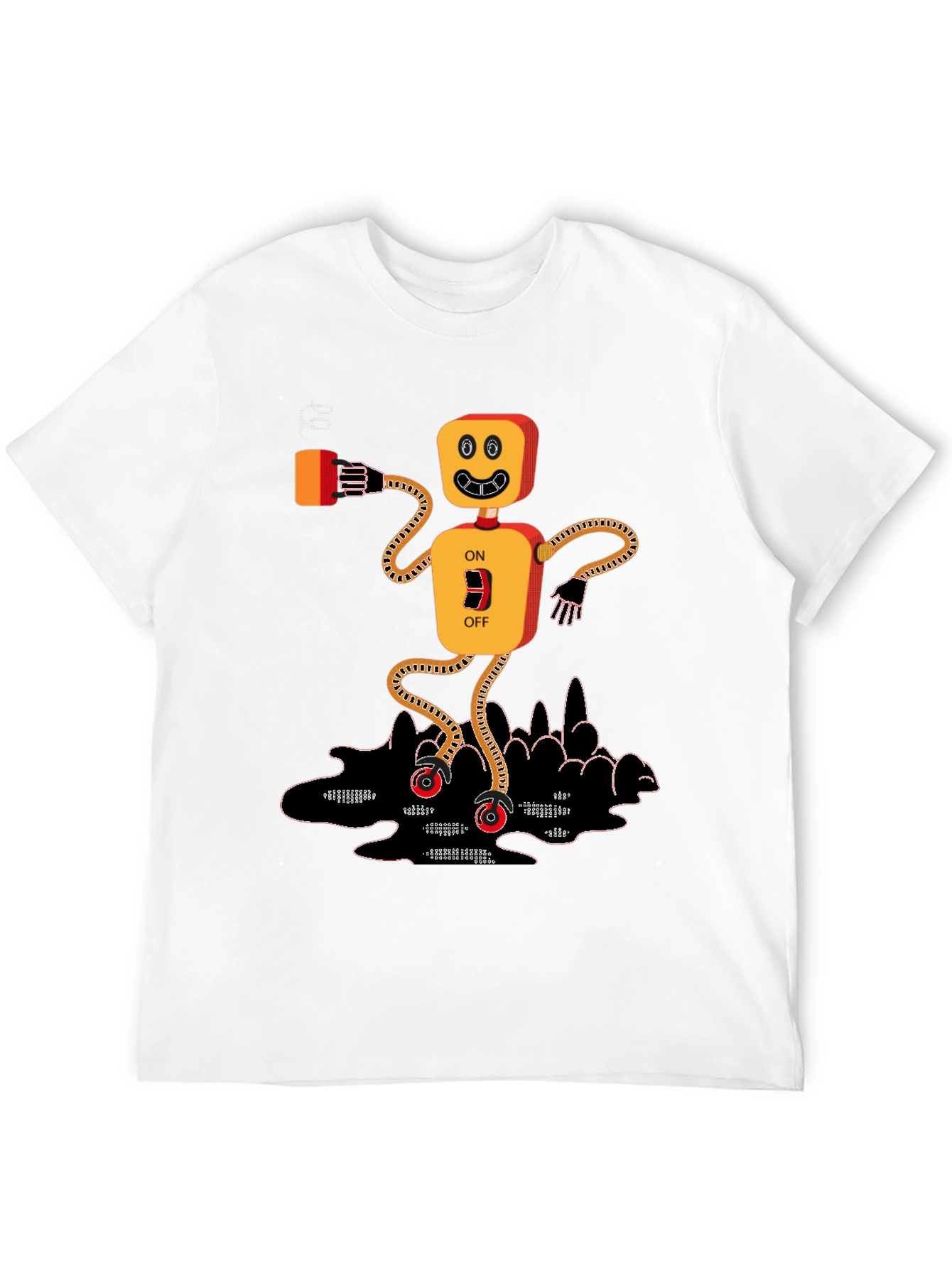 On/Off Robot Graphic T-Shirt