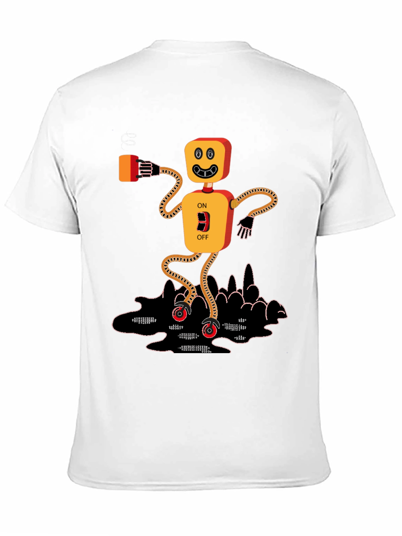 On/Off Robot Graphic T-Shirt