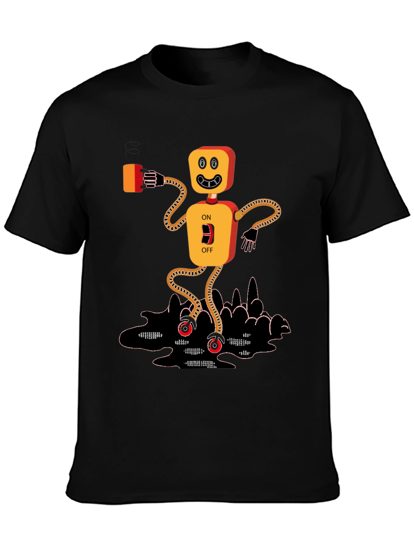 On/Off Robot Graphic T-Shirt