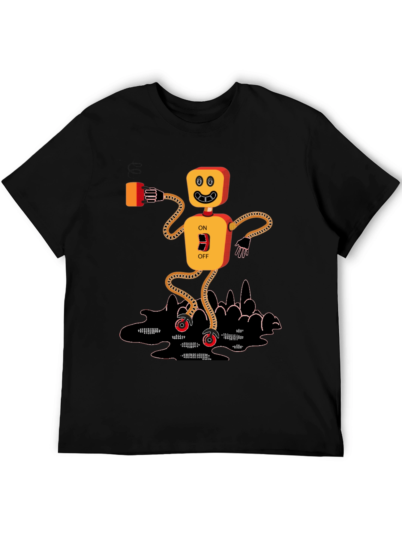On/Off Robot Graphic T-Shirt