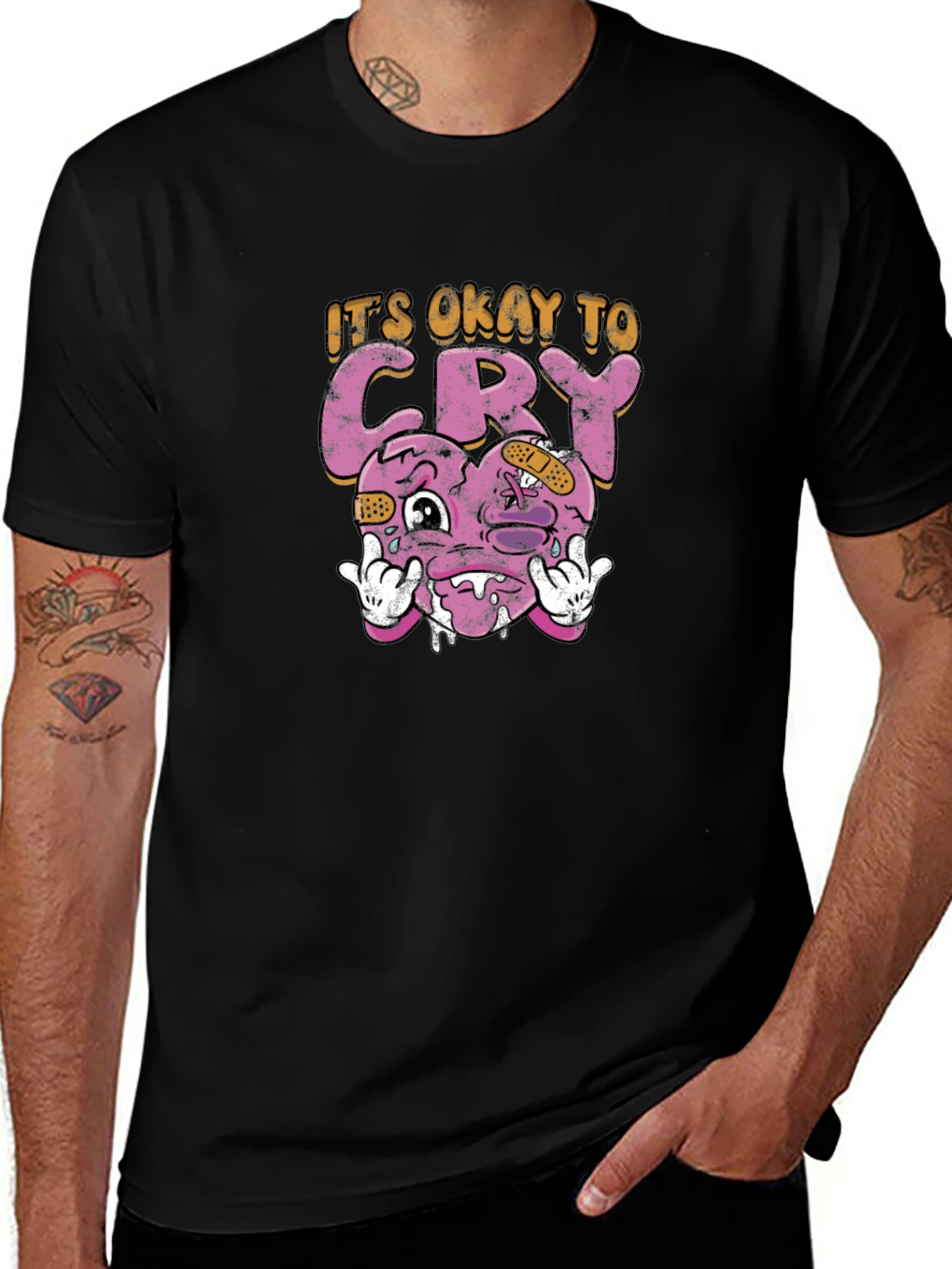 Its Okay To Cry Heart Graphic Tee