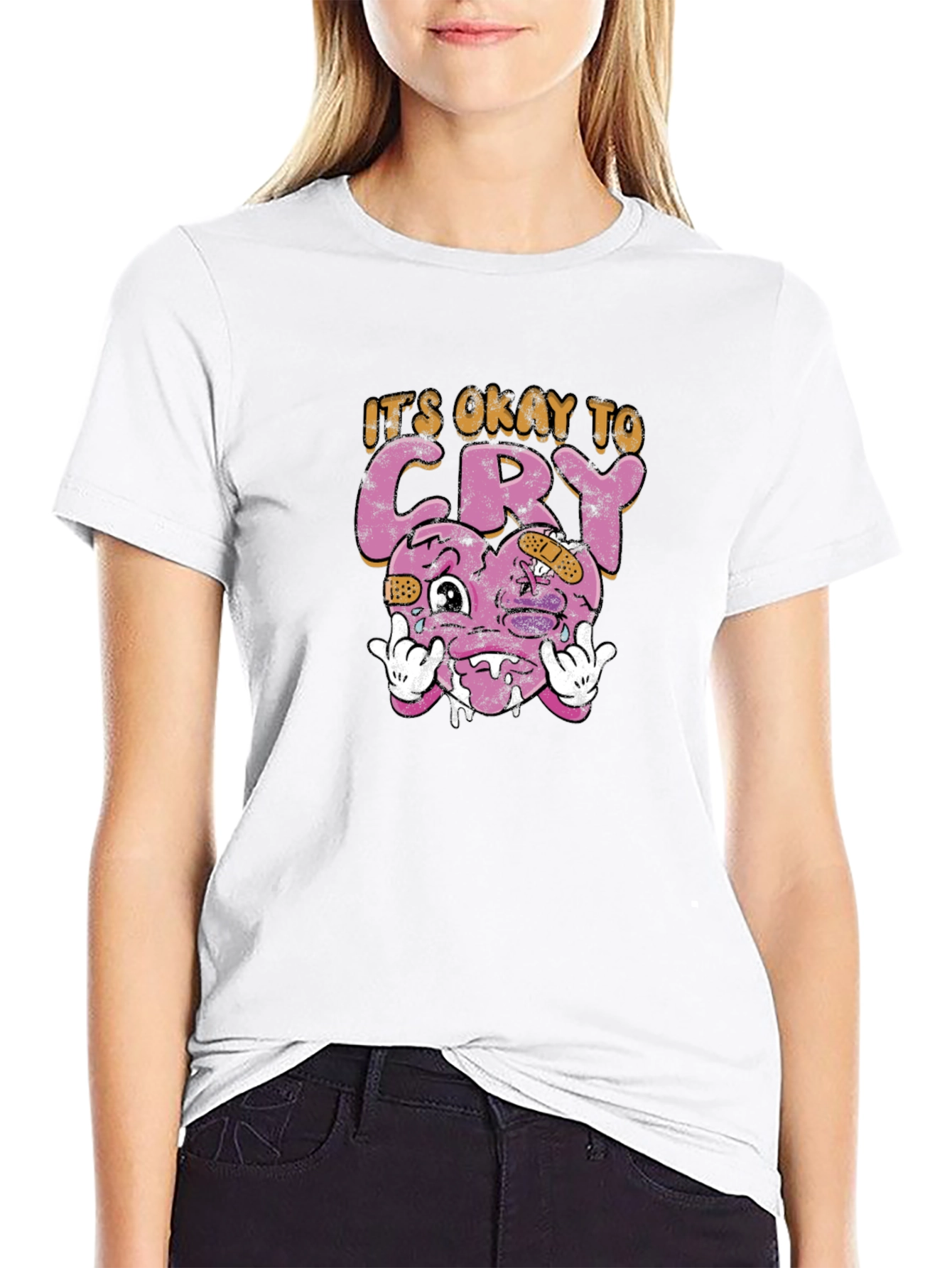Its Okay To Cry Heart Graphic Tee
