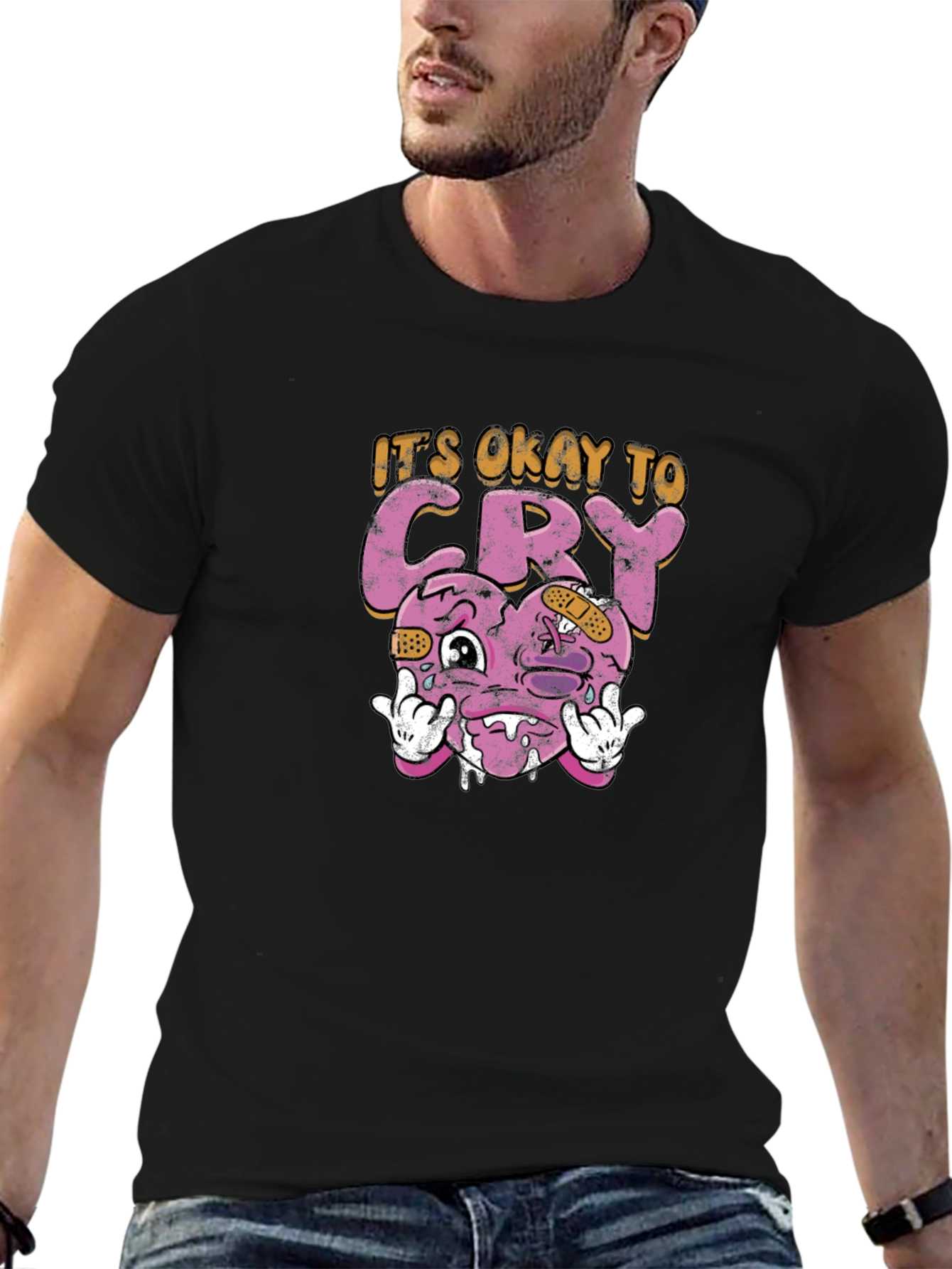 Its Okay To Cry Heart Graphic Tee
