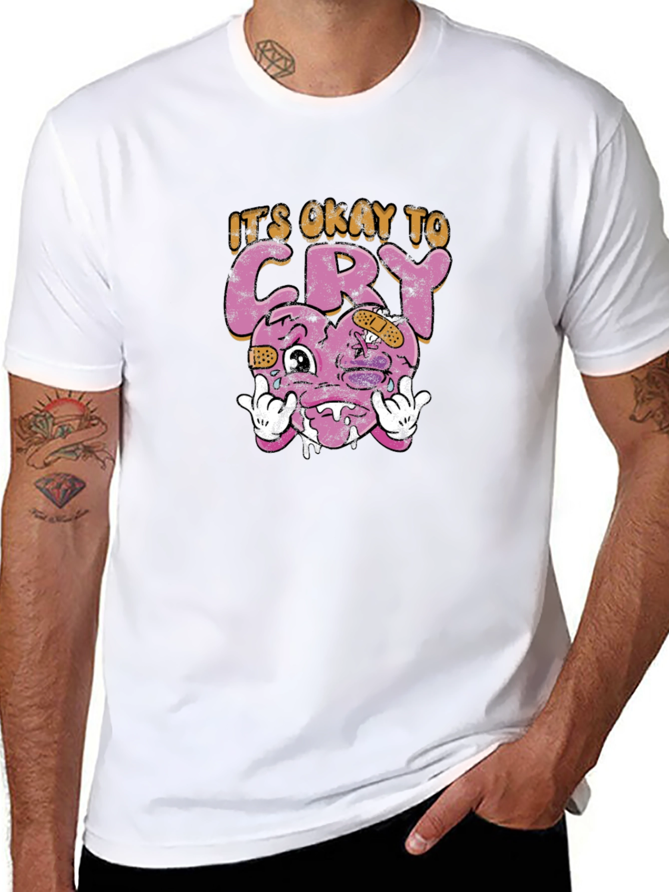 Its Okay To Cry Heart Graphic Tee