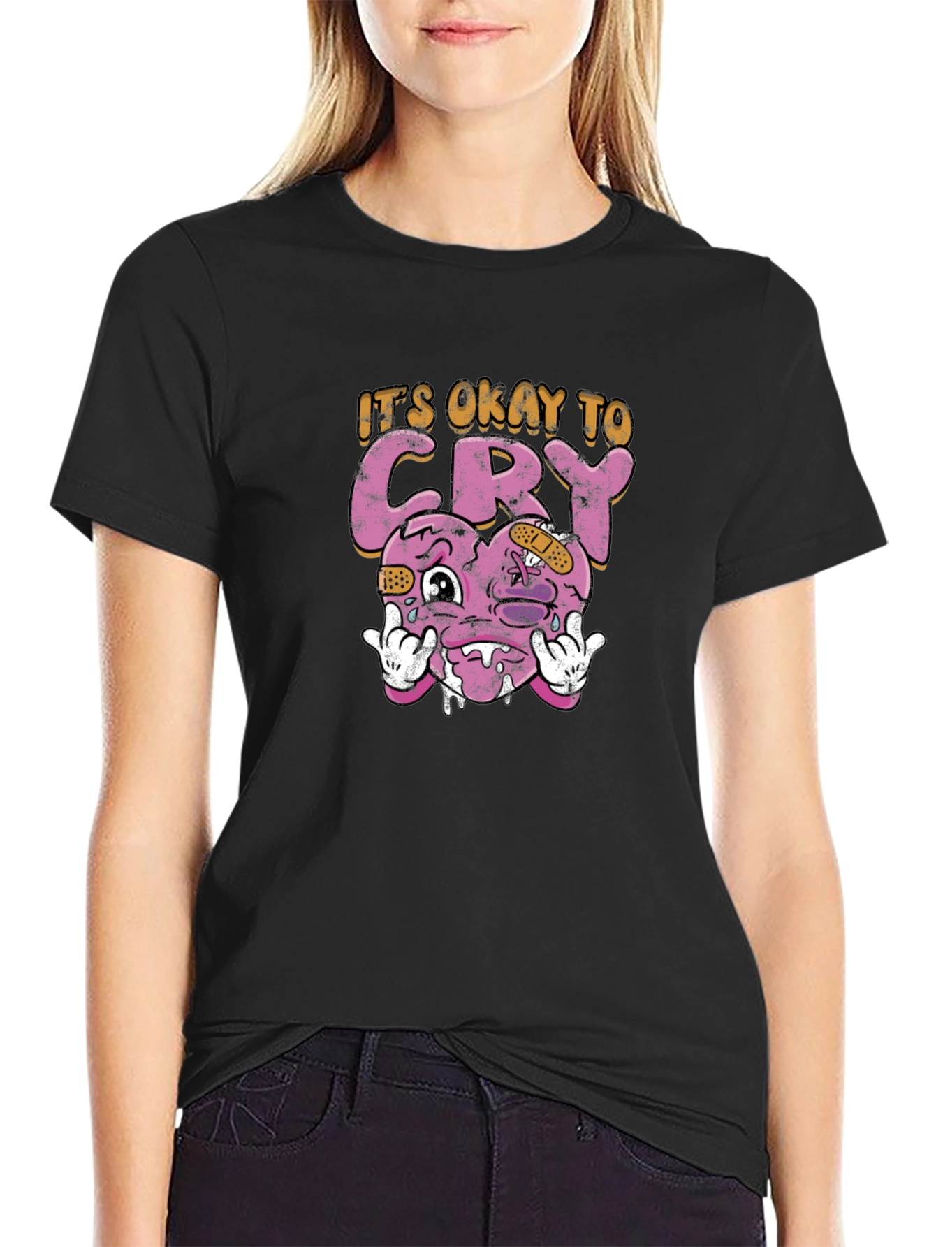 Its Okay To Cry Heart Graphic Tee