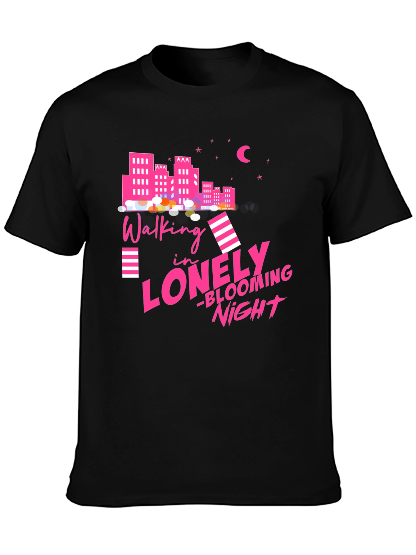 Walking in Lonely Blooming Night Graphic Tee