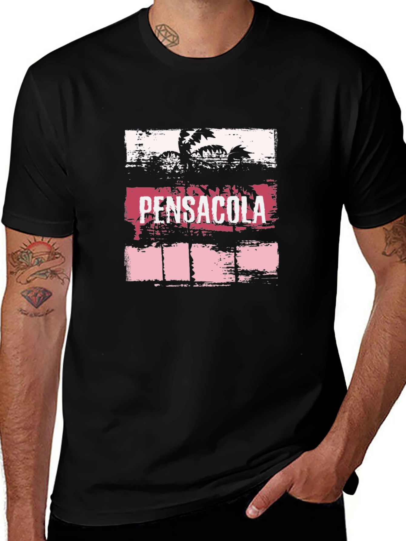 Pensacola Graphic Tee - Tropical Palm Beach Design