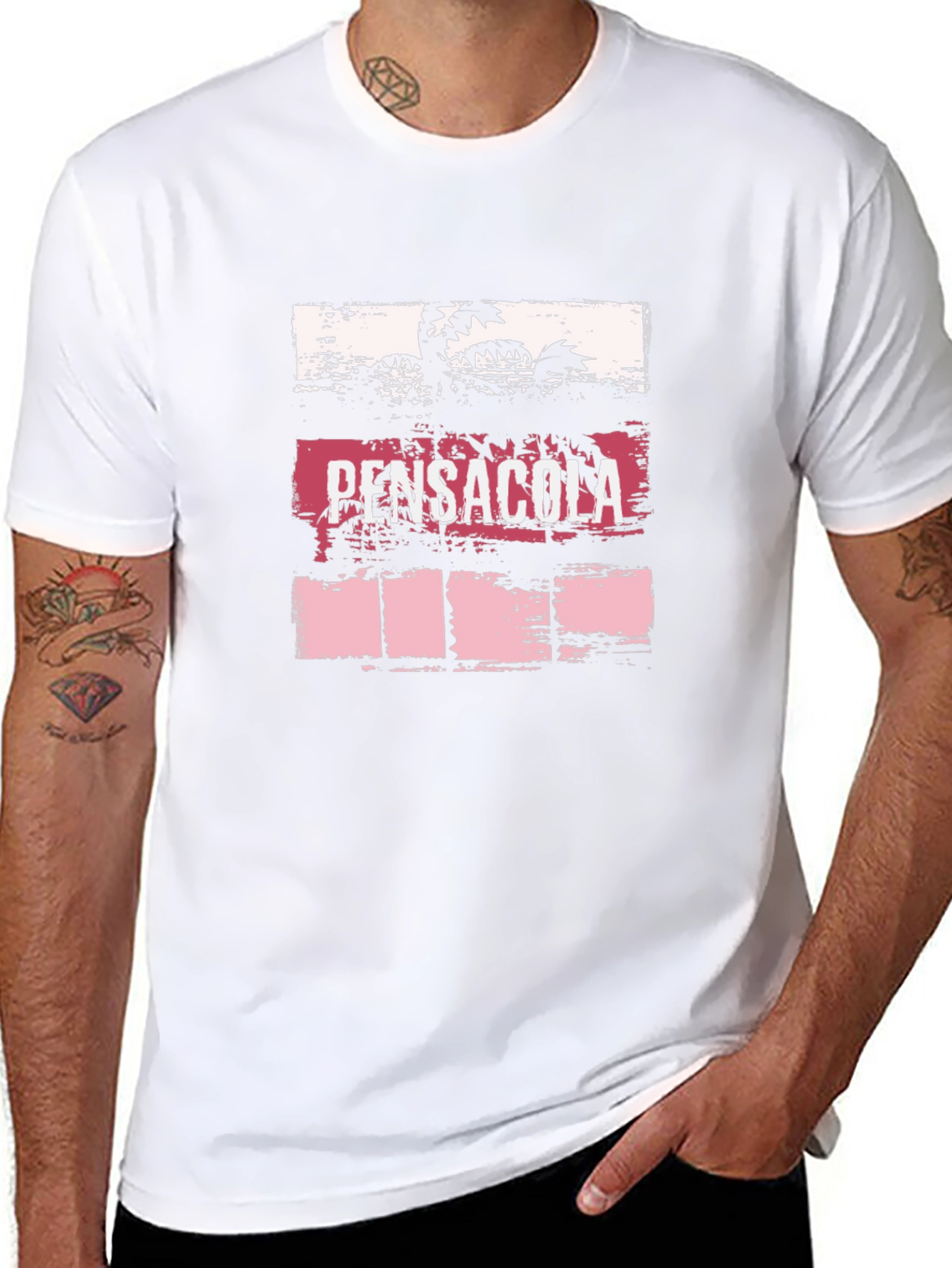 Pensacola Graphic Tee - Tropical Palm Beach Design