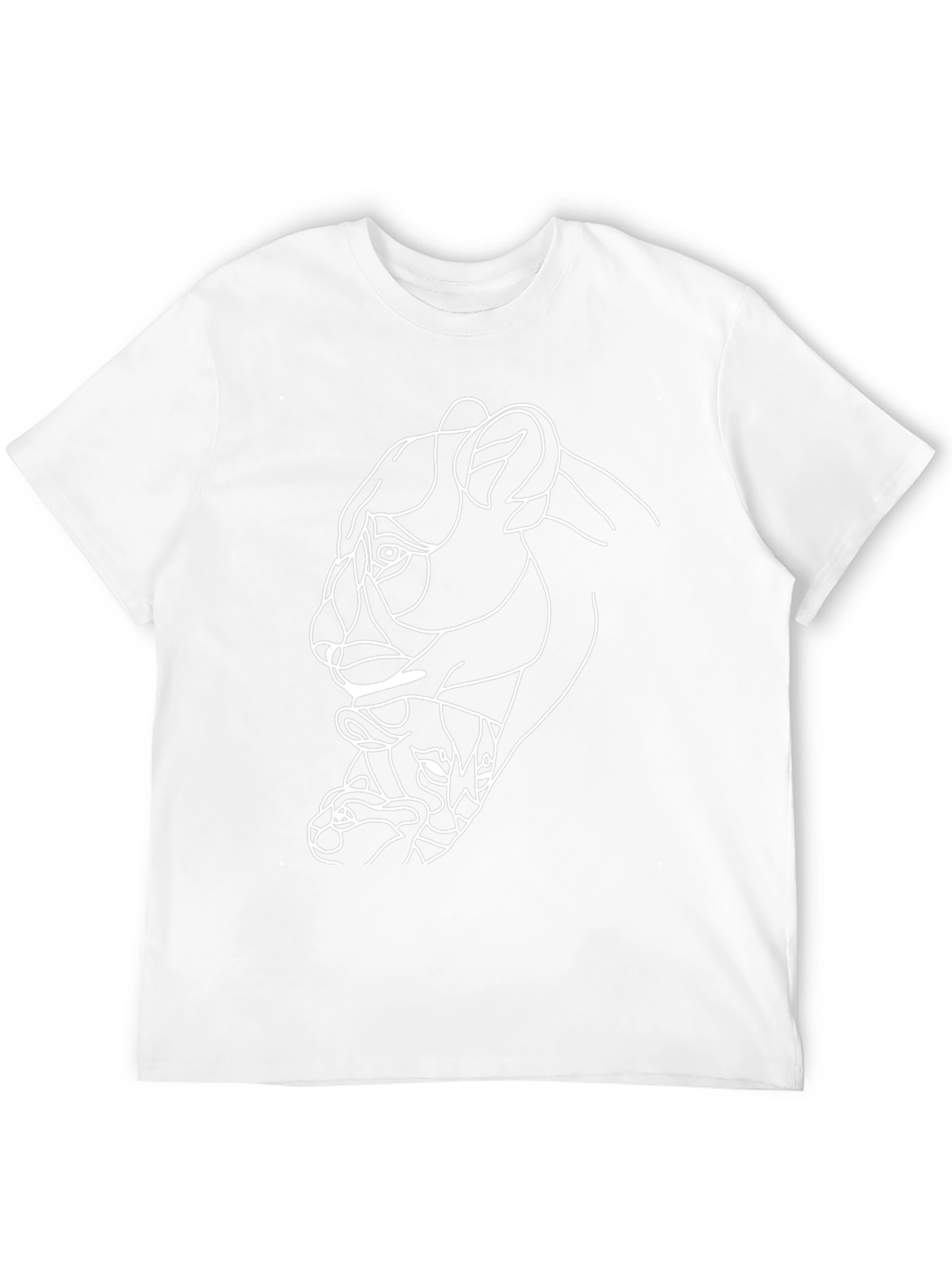 Abstract Lion Graphic Tee - Black