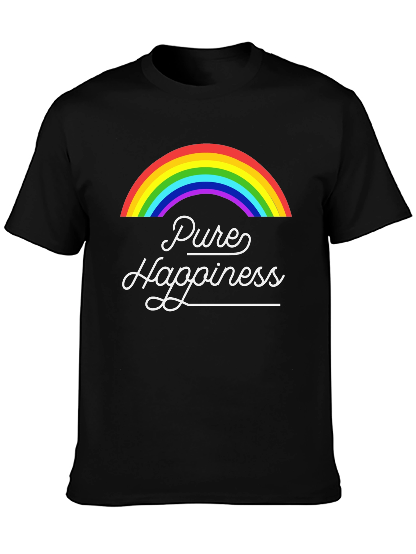 Pure Happiness Rainbow Graphic Tee - Black