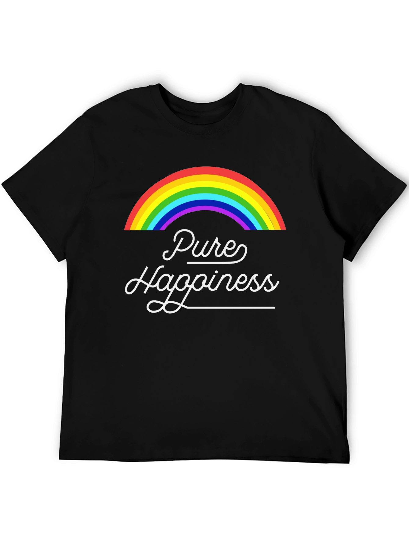 Pure Happiness Rainbow Graphic Tee - Black