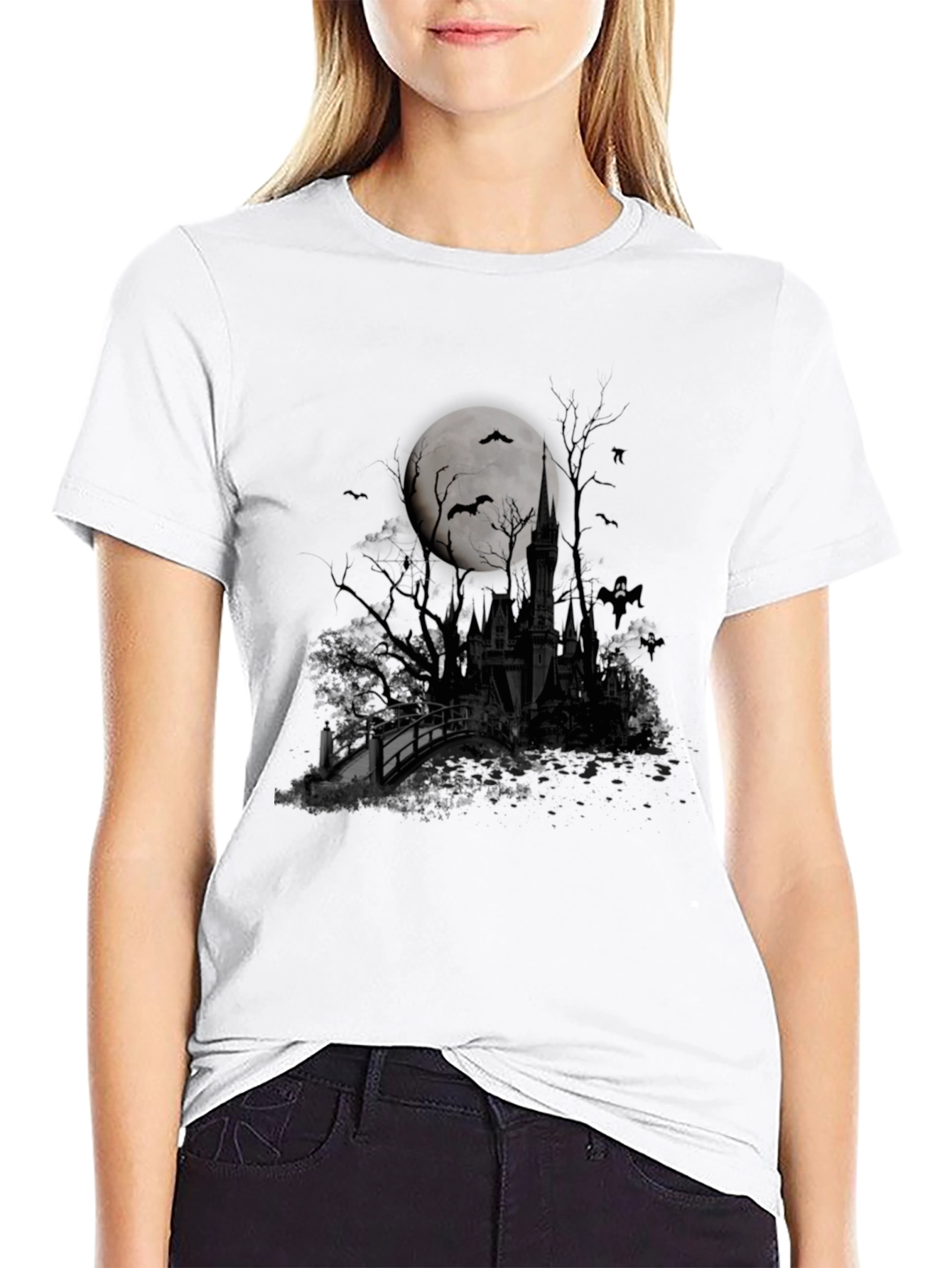 Halloween Castle Moon T-Shirt