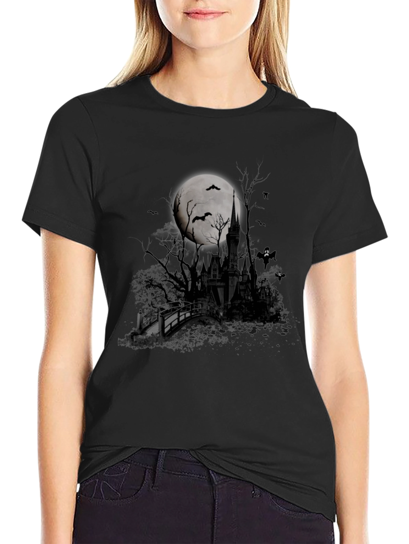 Halloween Castle Moon T-Shirt