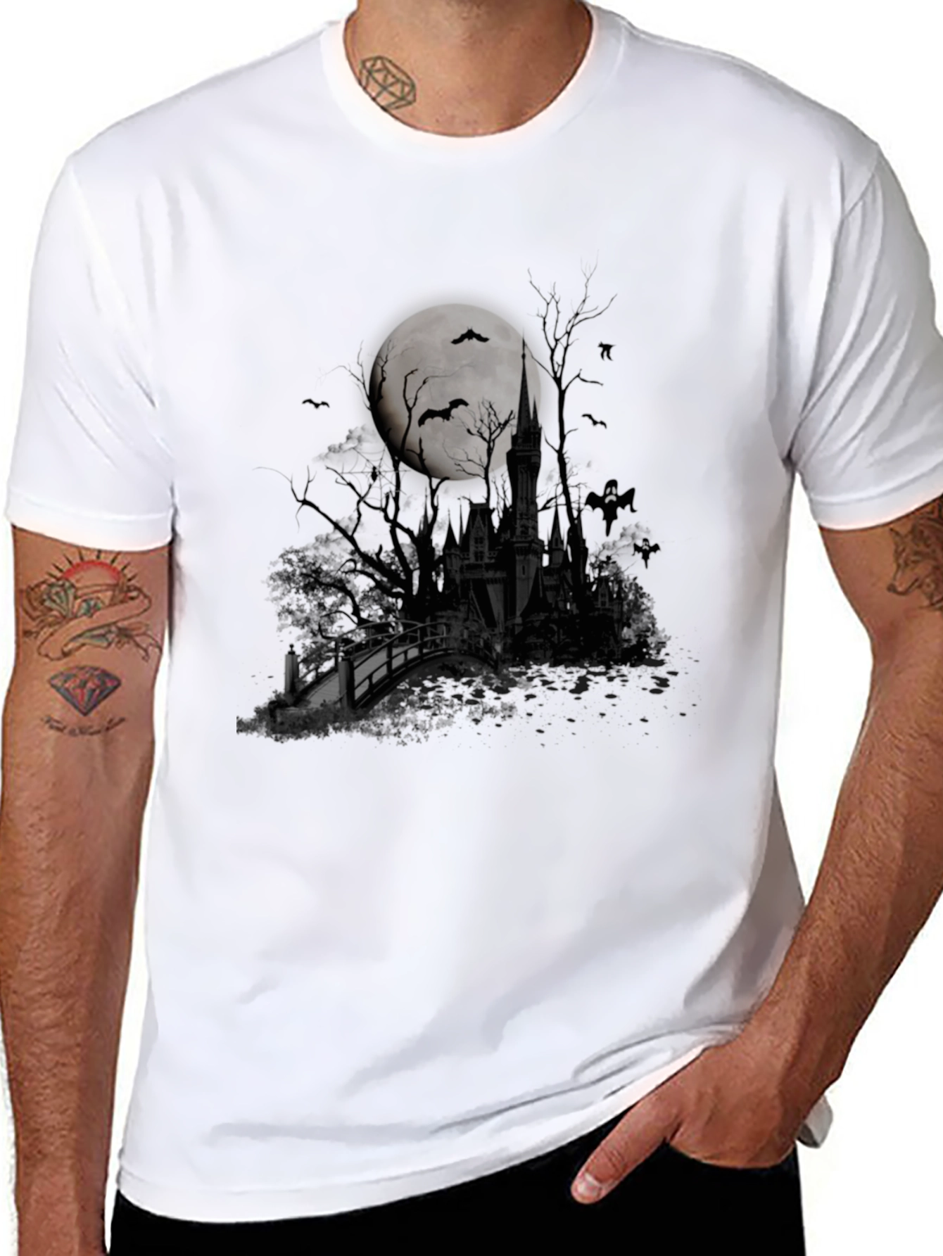 Halloween Castle Moon T-Shirt