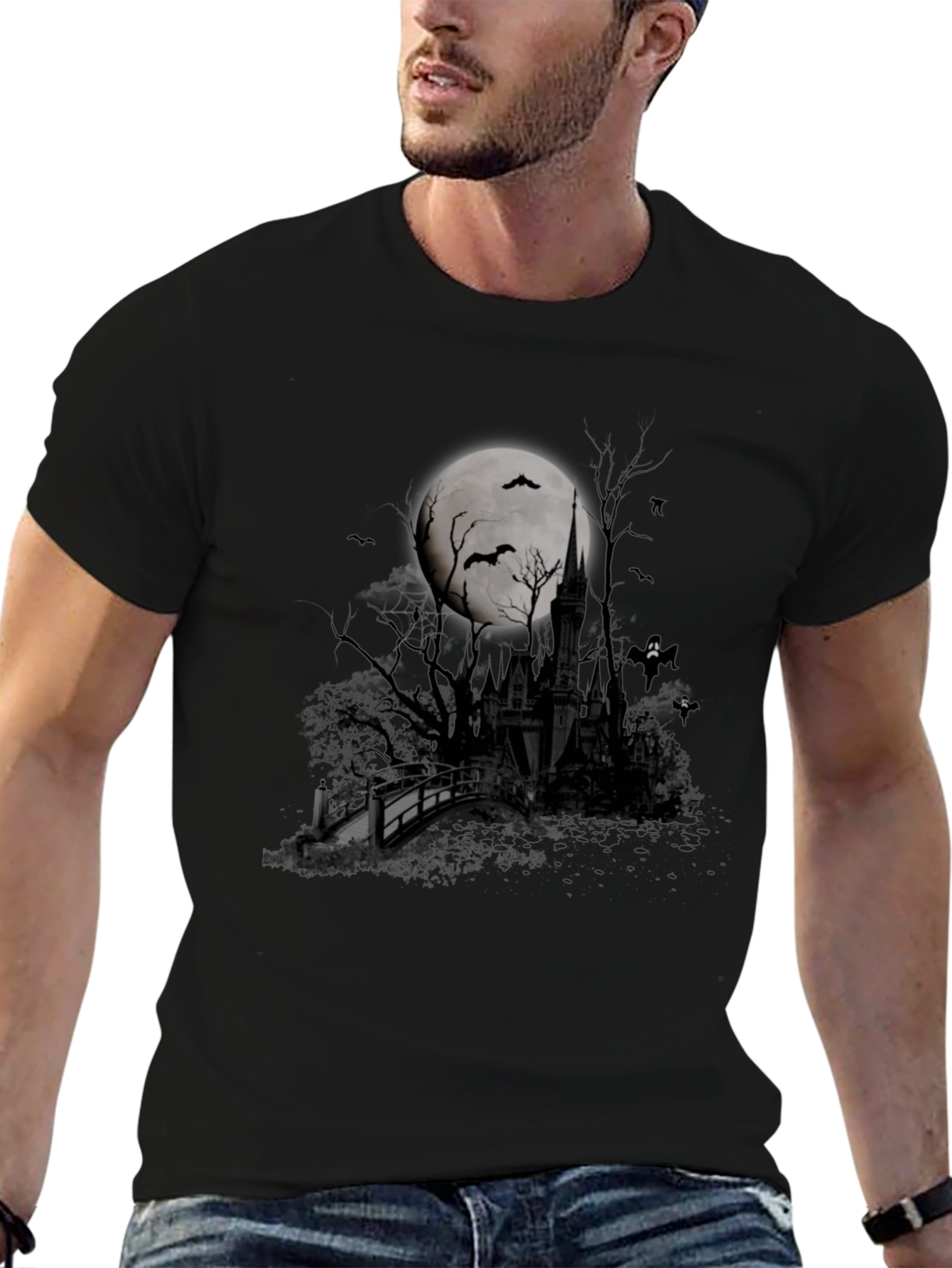 Halloween Castle Moon T-Shirt