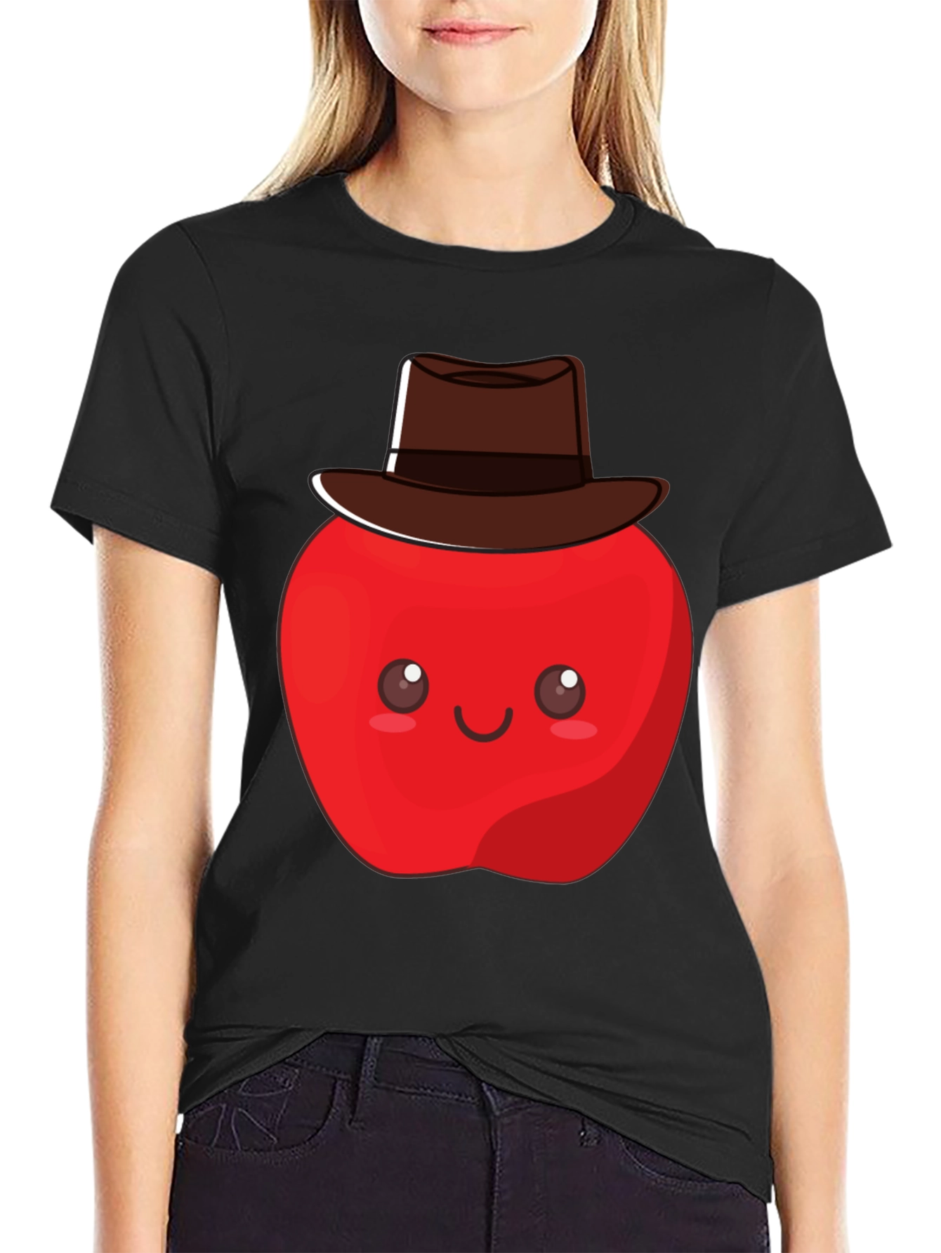 Cute Apple Cowboy T-Shirt - Unisex Graphic Tee
