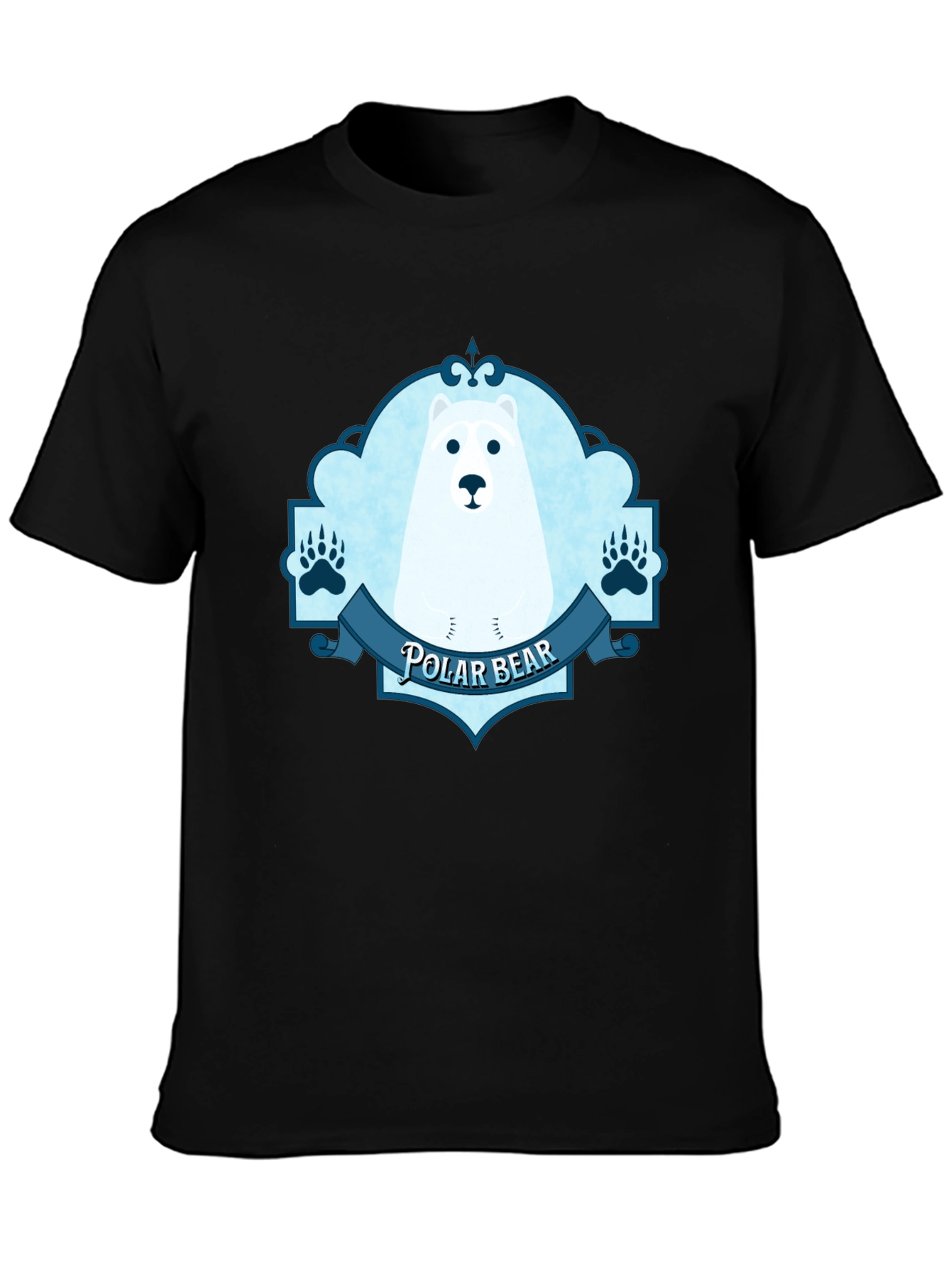 Polar Bear Graphic Tee - Black Cotton T-Shirt