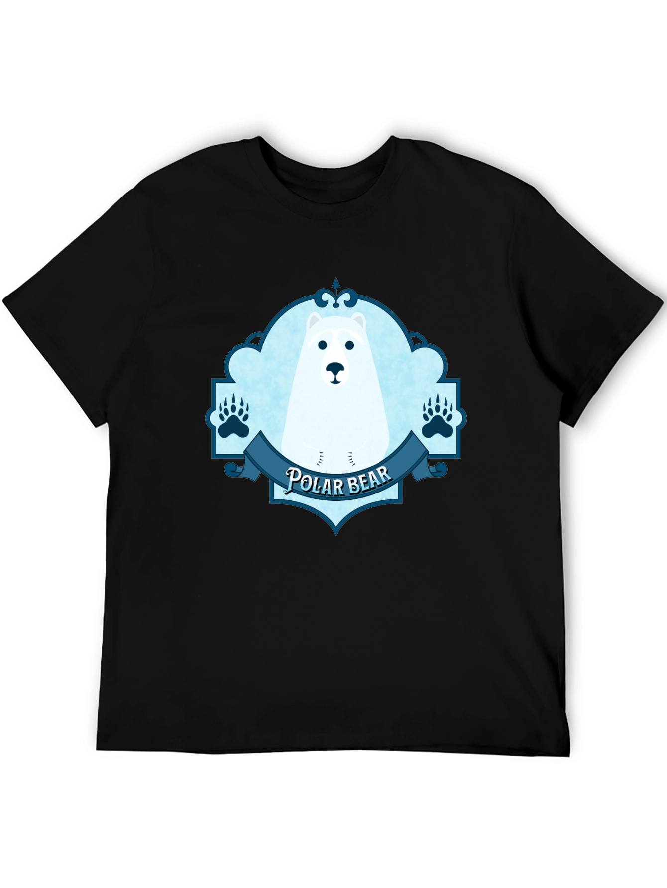 Polar Bear Graphic Tee - Black Cotton T-Shirt