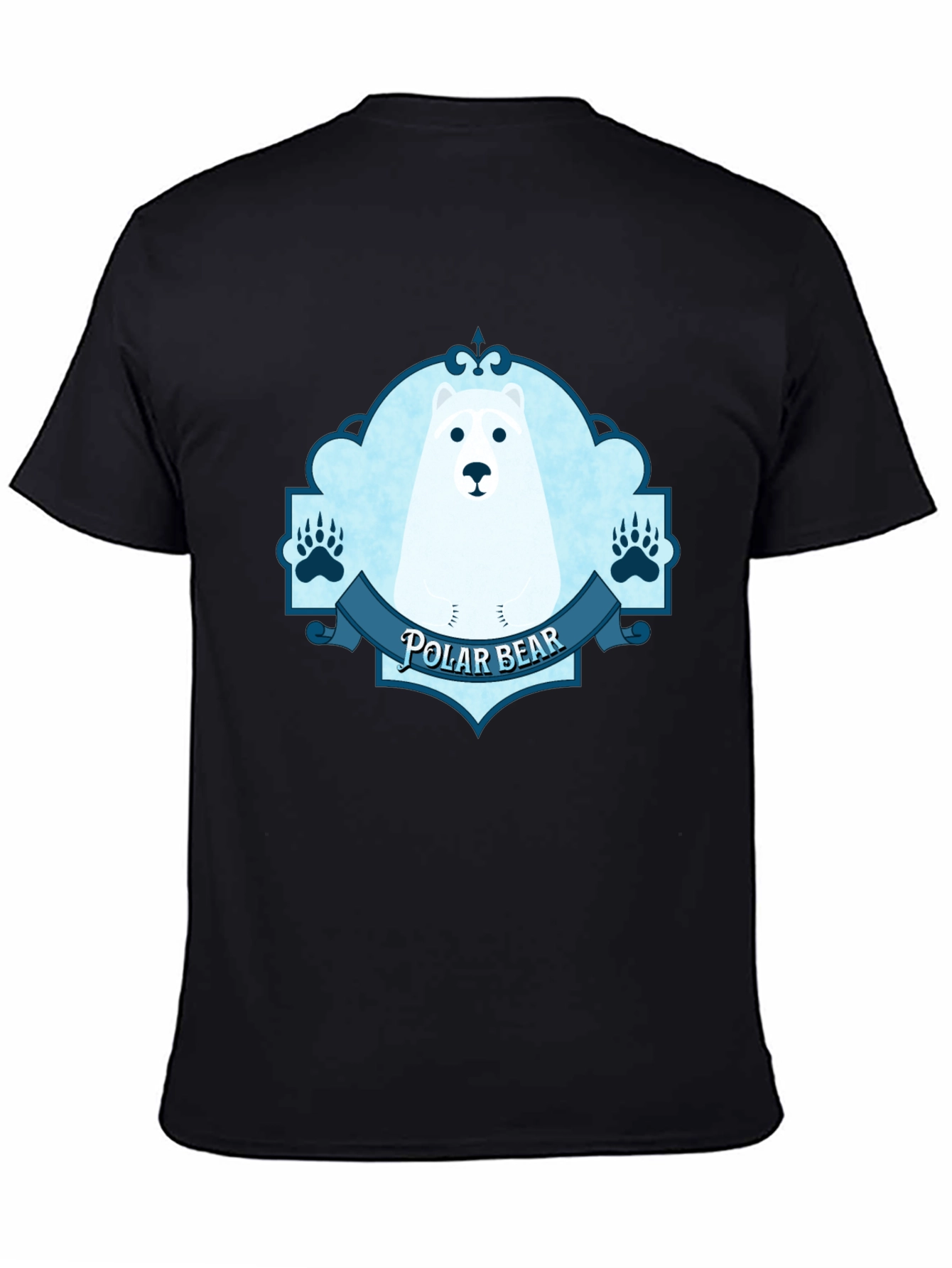 Polar Bear Graphic Tee - Black Cotton T-Shirt