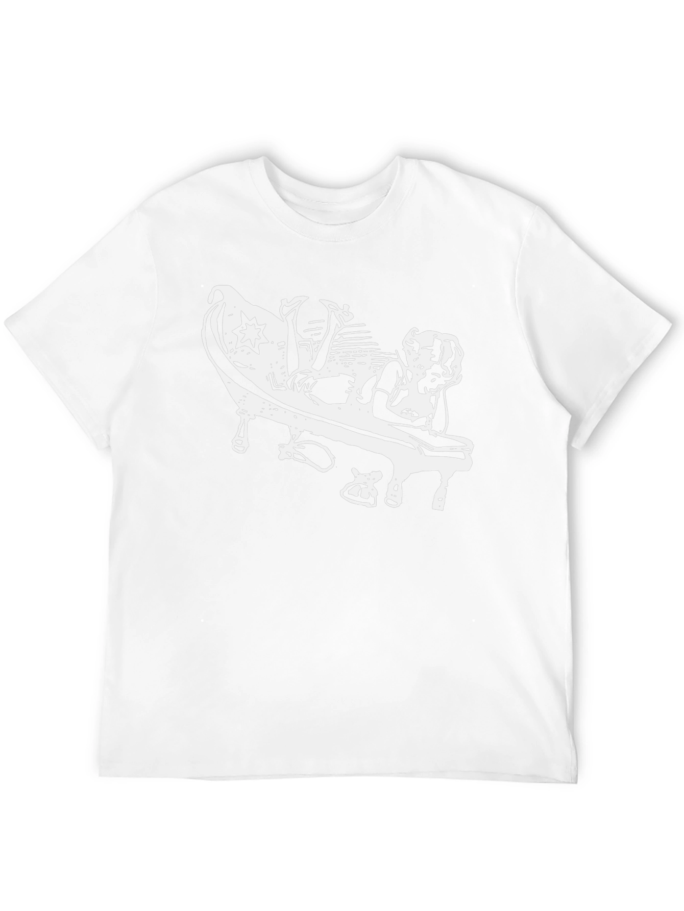 Stylish Black Graphic Tee - Piano Player Design