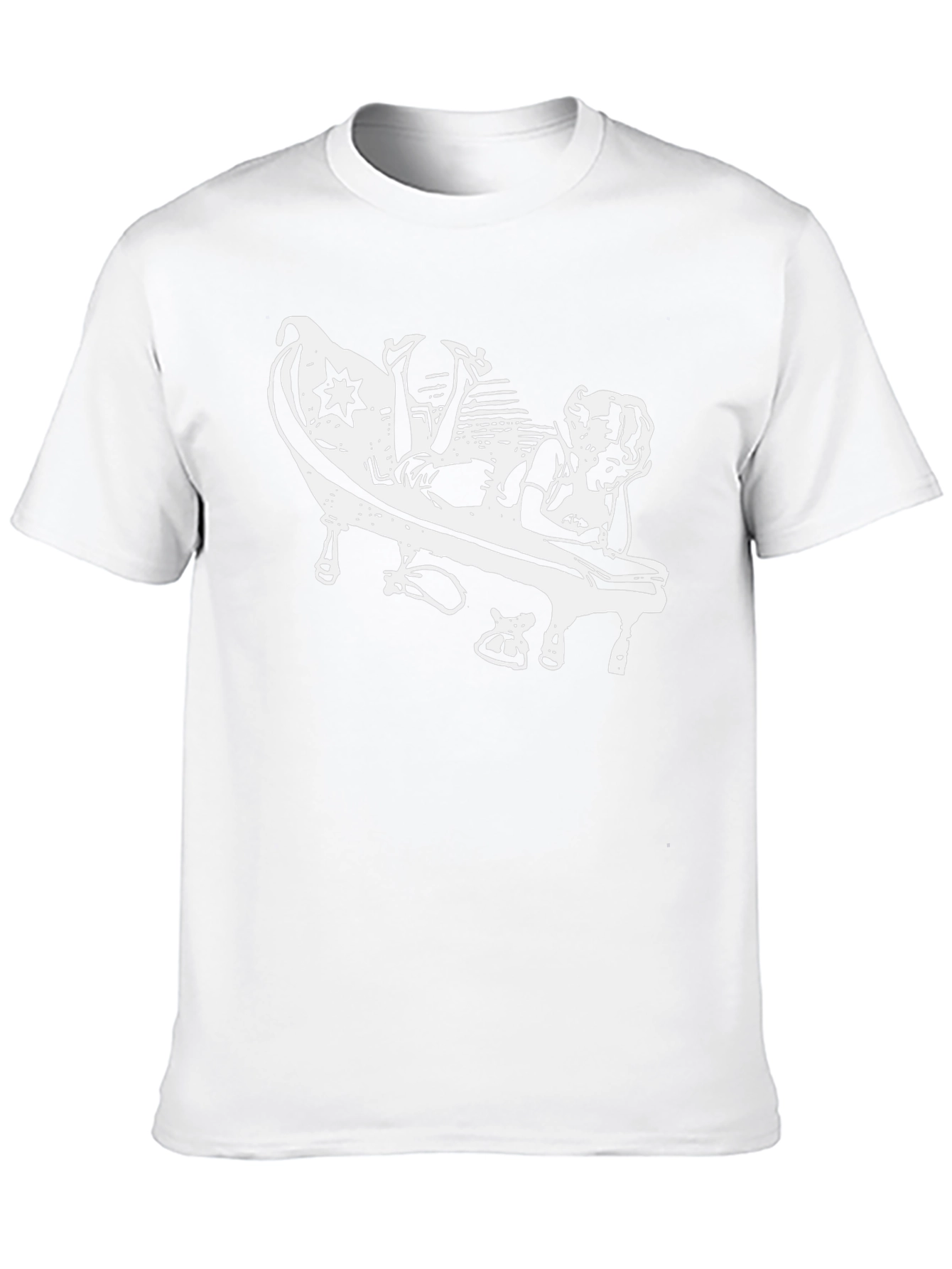 Stylish Black Graphic Tee - Piano Player Design