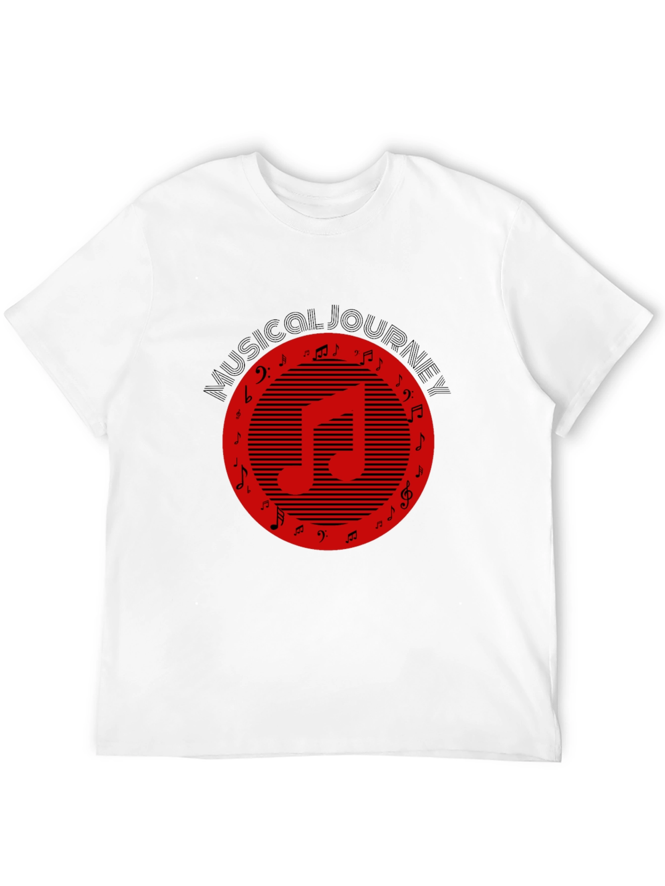 Musical Journey Graphic Tee - Black Cotton T-Shirt