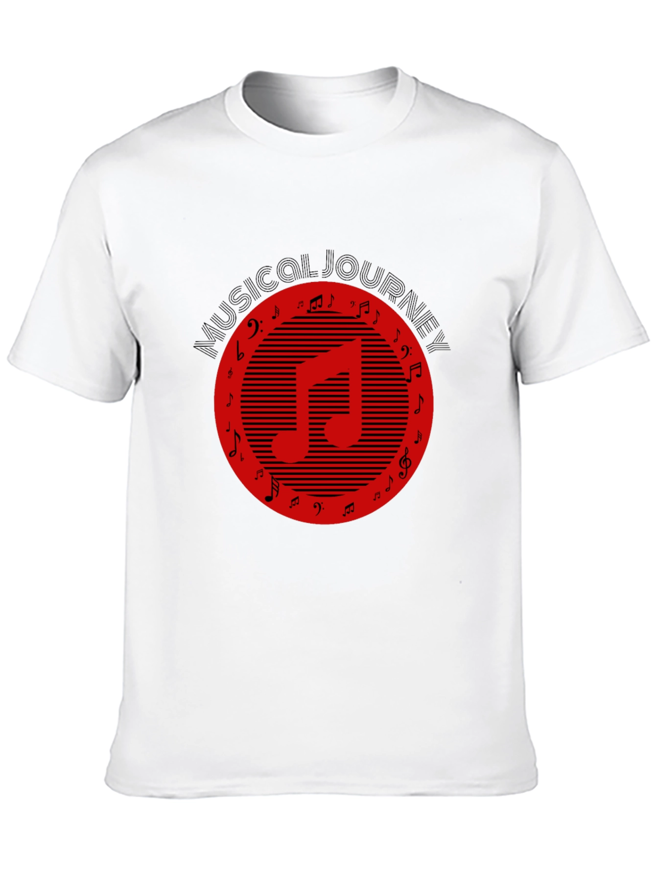 Musical Journey Graphic Tee - Black Cotton T-Shirt