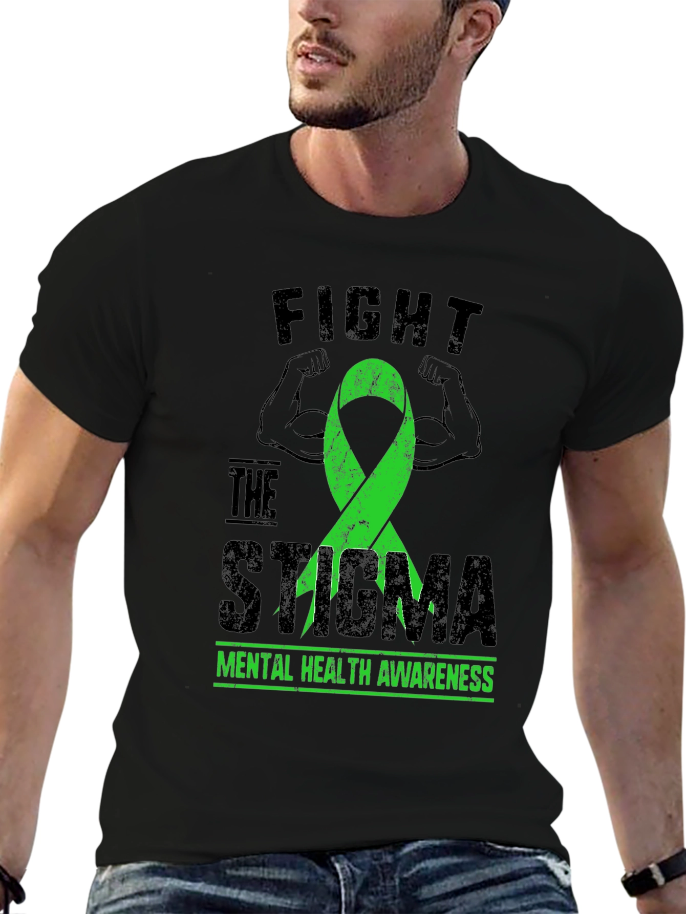 Fight The Stigma Mental Health Awareness Graphic Tee
