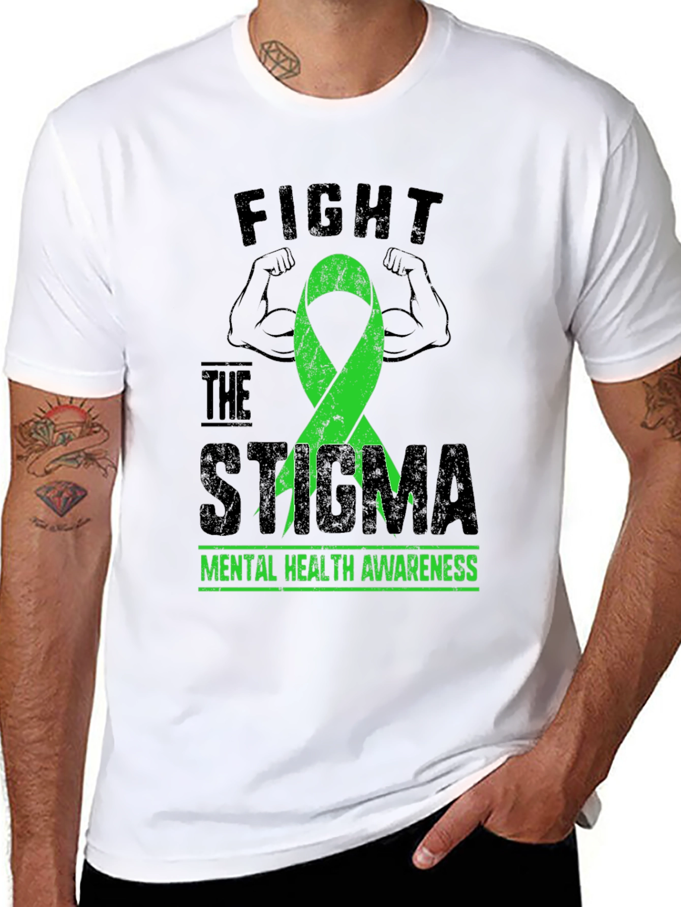 Fight The Stigma Mental Health Awareness Graphic Tee