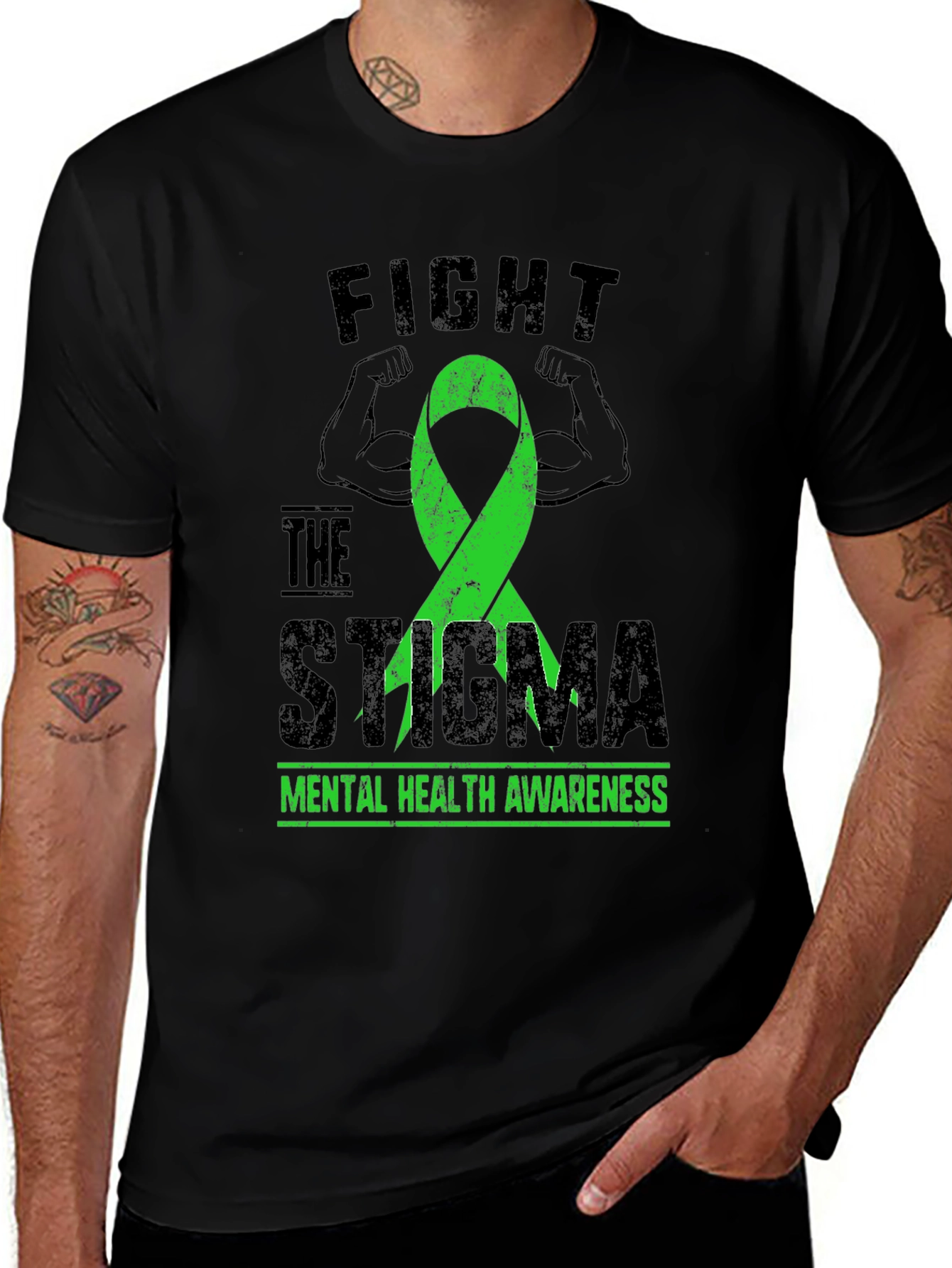 Fight The Stigma Mental Health Awareness Graphic Tee