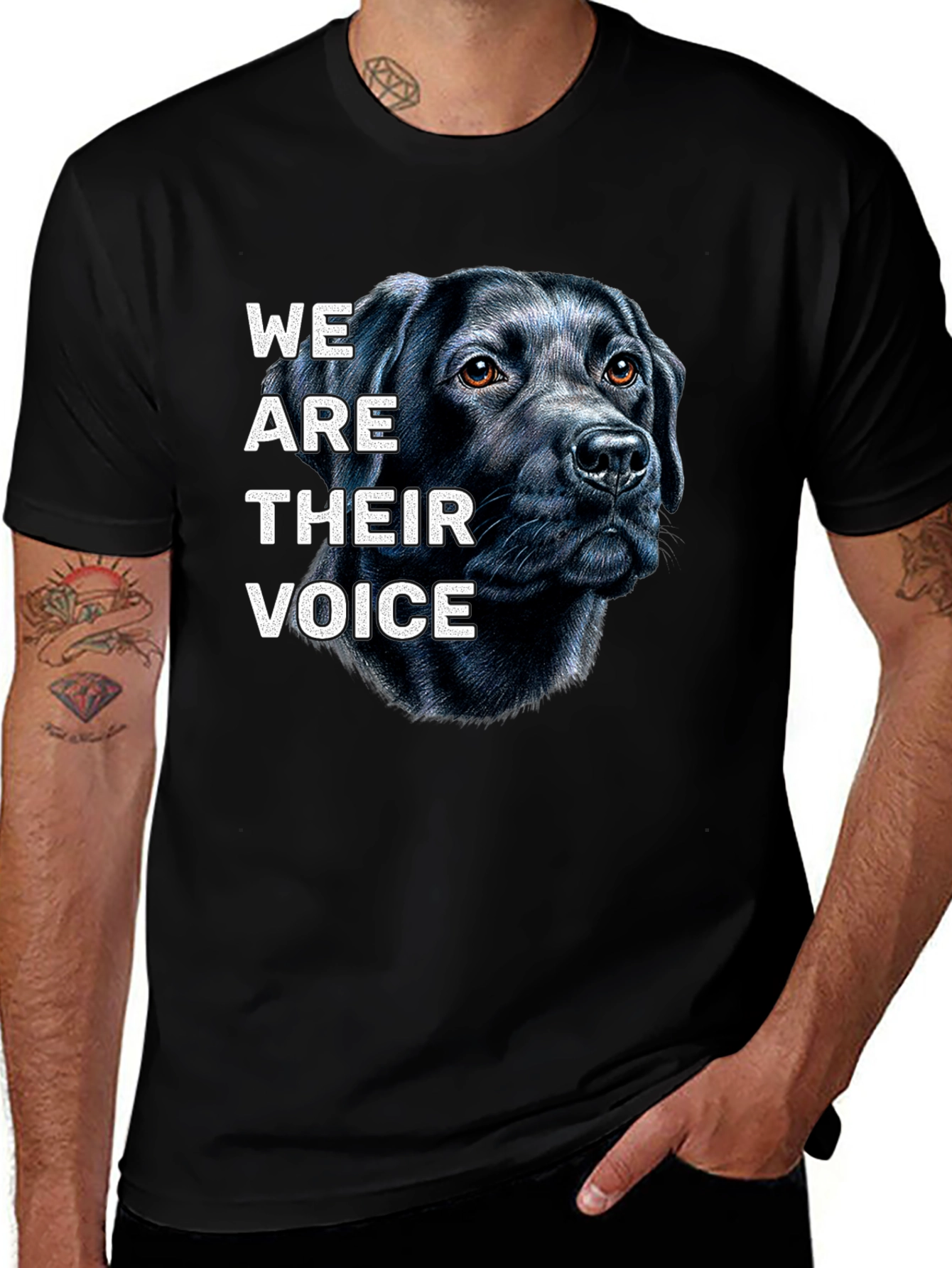 Dog Lover T-Shirt: We Are Their Voice Black Lab
