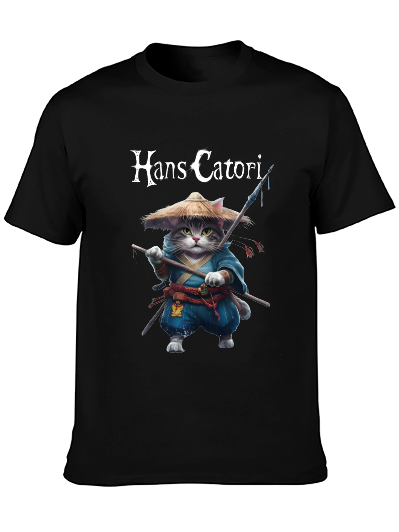 Hans Catori Samurai Cat Graphic Tee