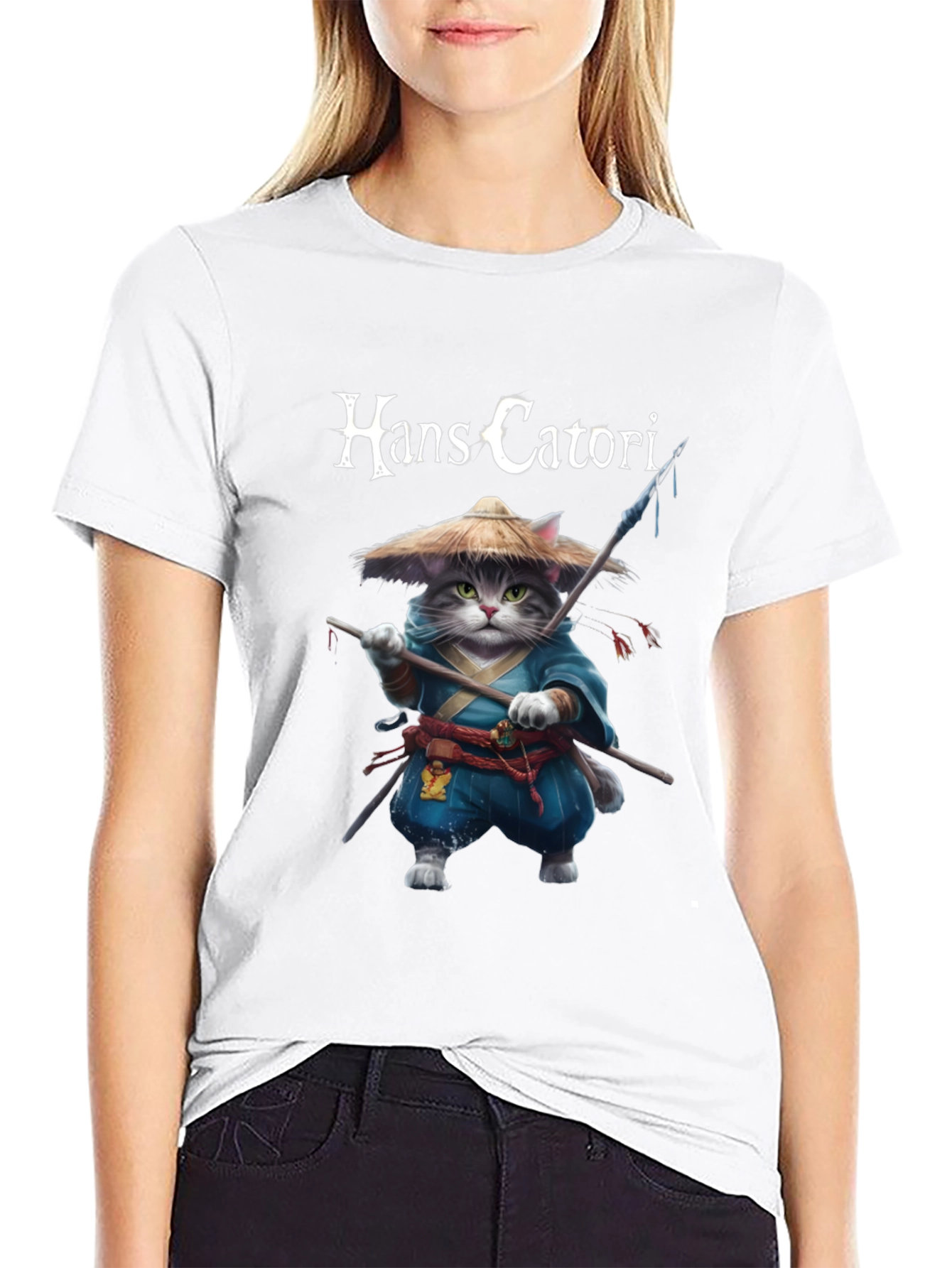 Hans Catori Samurai Cat Graphic Tee
