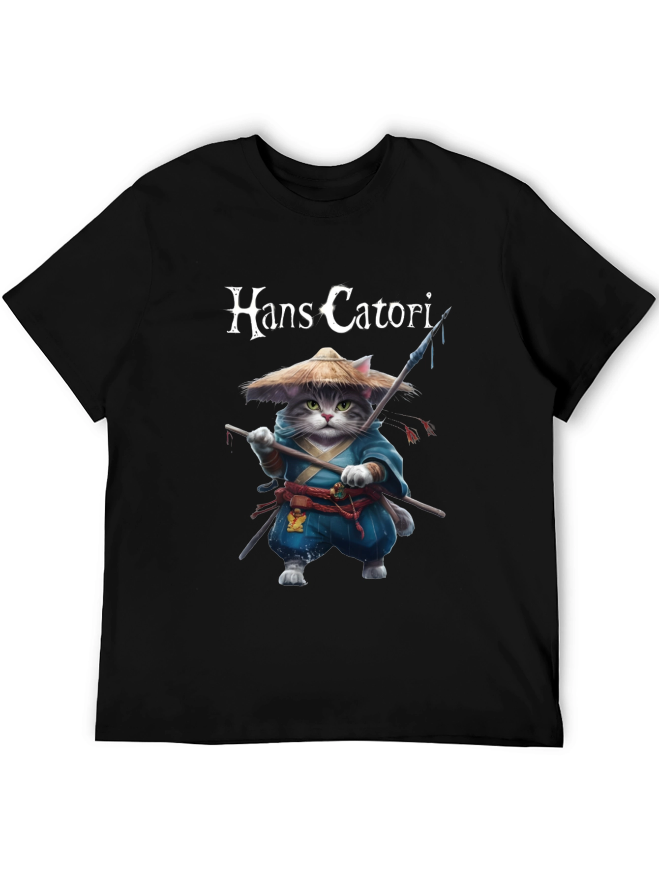 Hans Catori Samurai Cat Graphic Tee