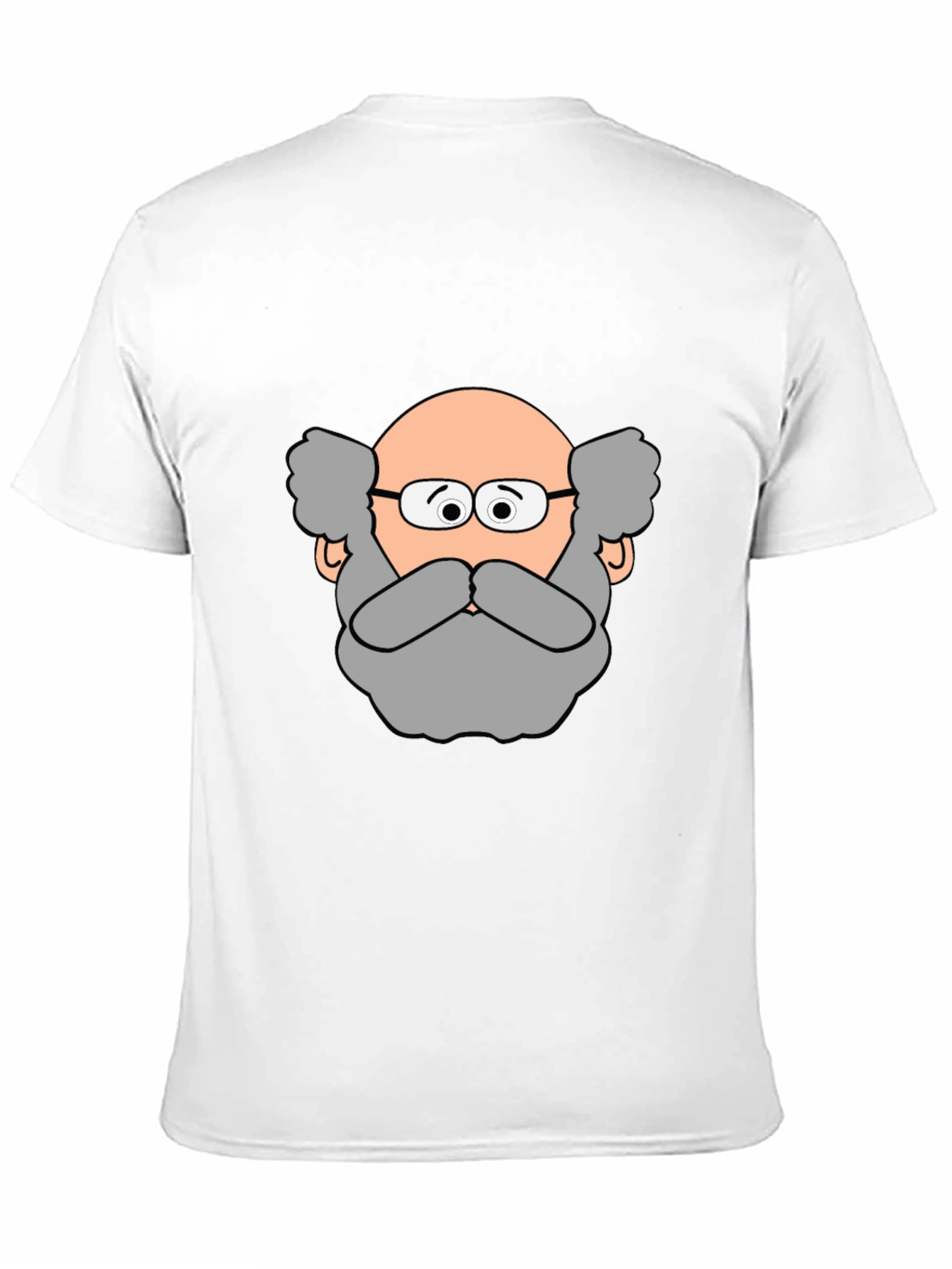 Funny Cartoon Bald Man Portrait Black T-Shirt