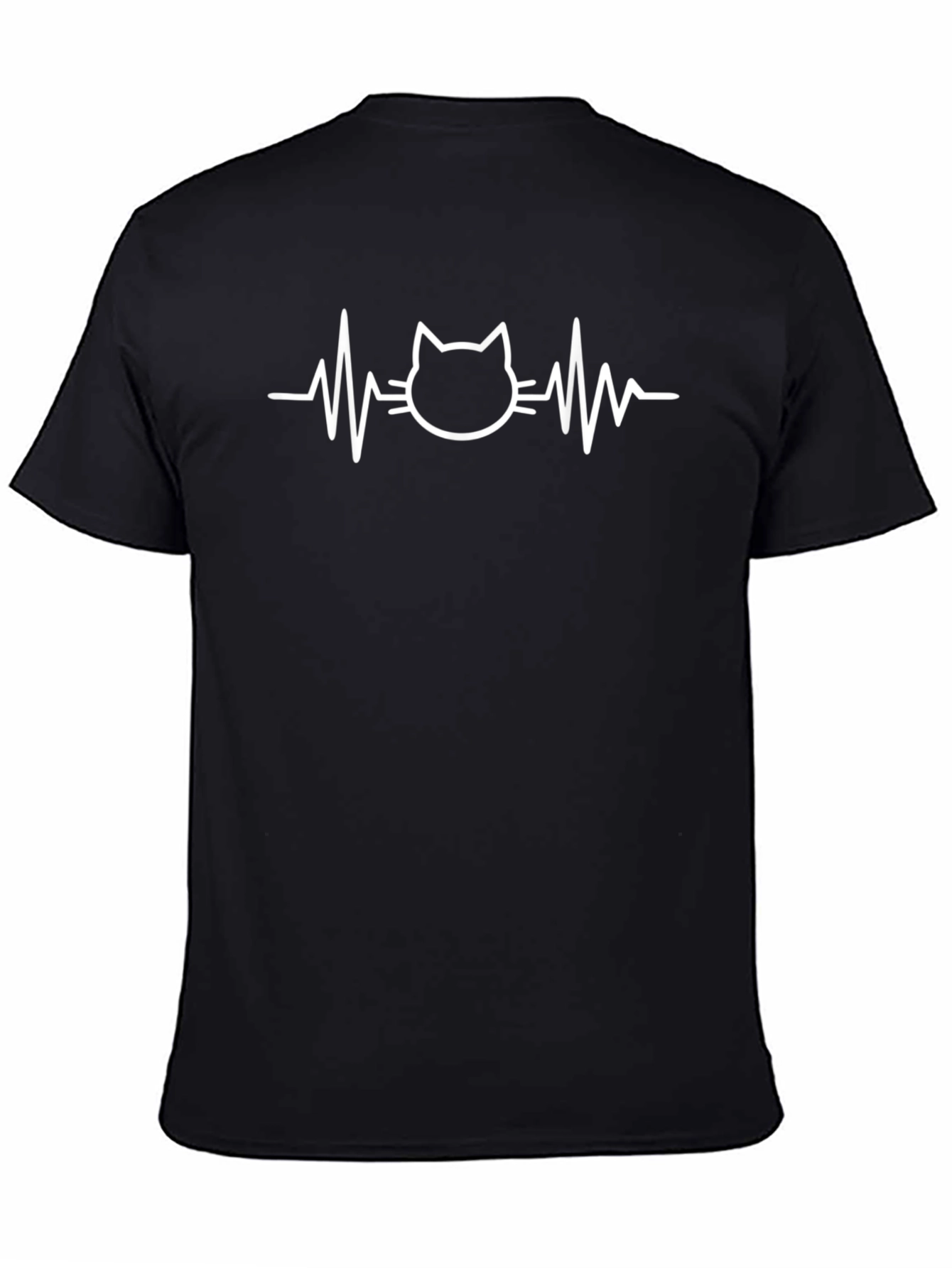 Cat Heartbeat Graphic Tee - Stylish & Unique